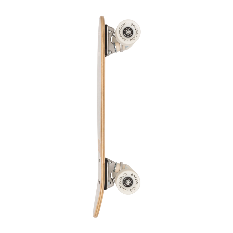 White Vintage Banwood Skateboard Sideview