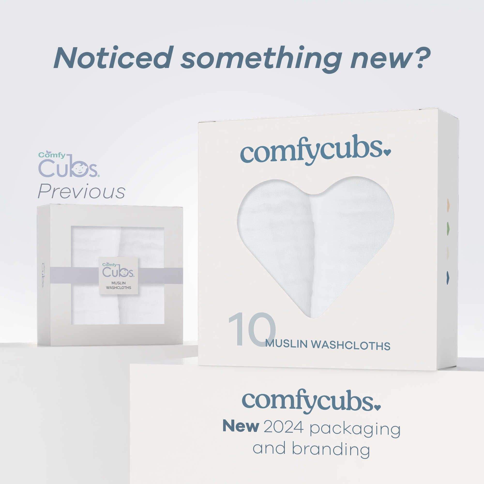 Muslin Washcloths by Comfy Cubs - White