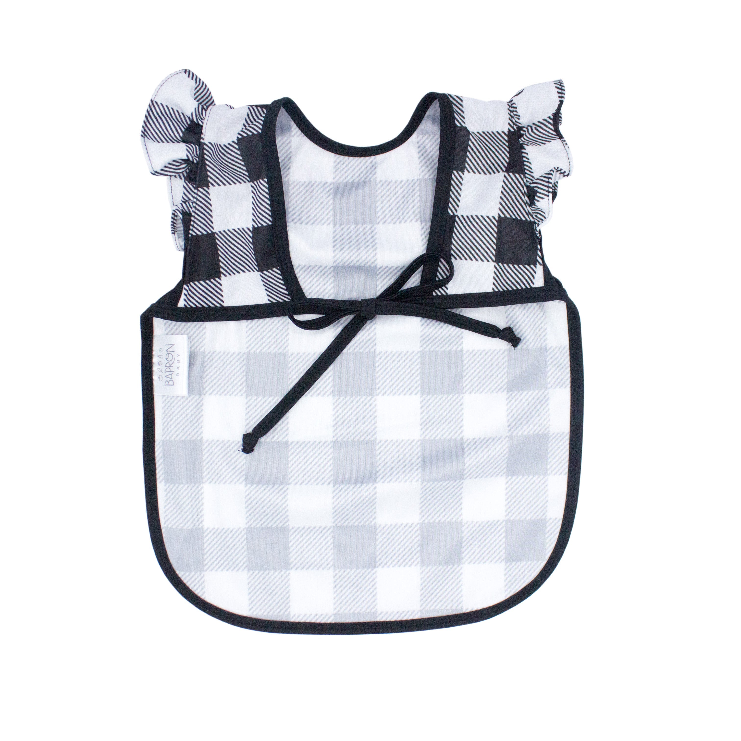 White Buffalo Plaid Flutter Bapron  BapronBaby   