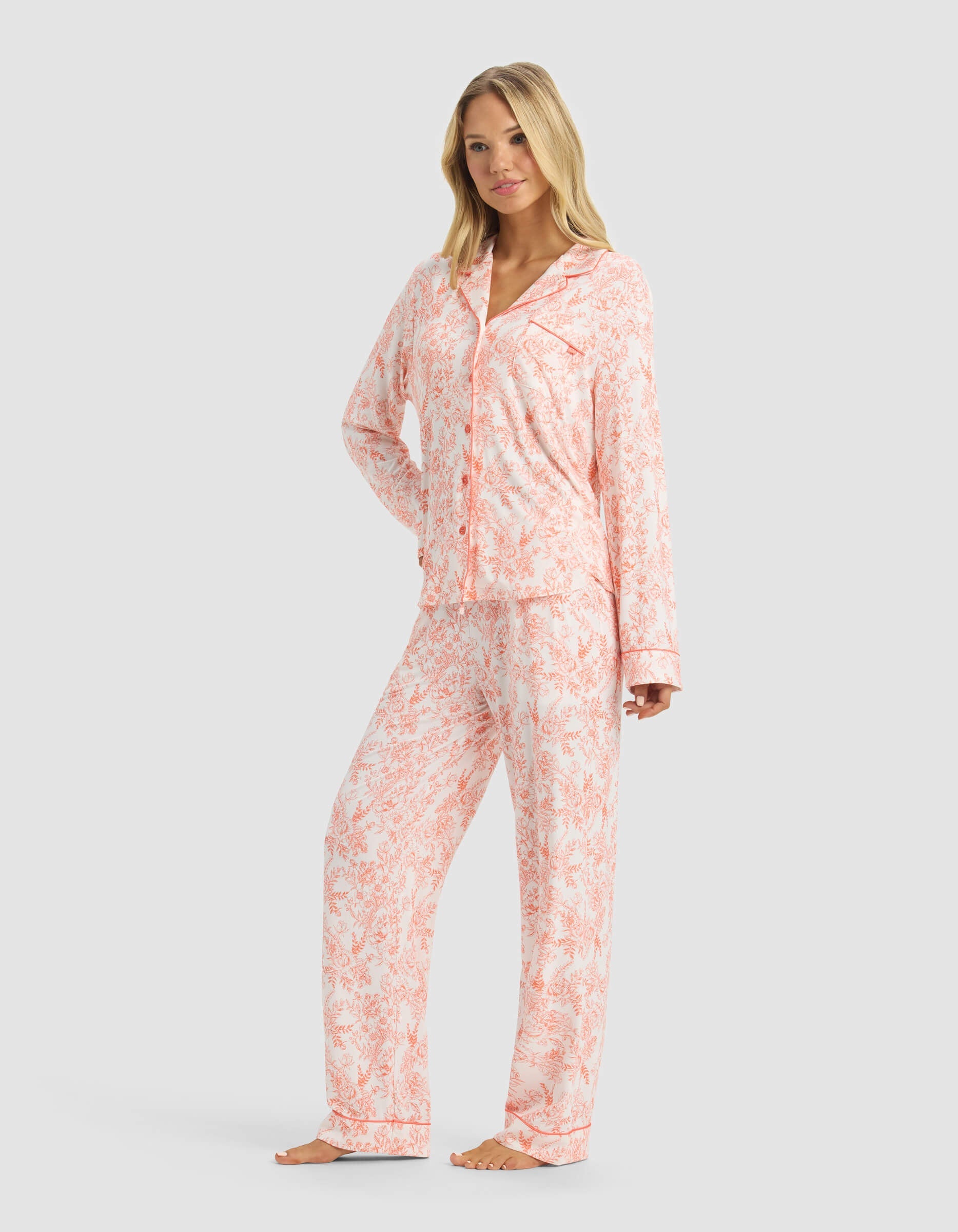 Women's Bamboo Stretch-Knit Long Sleeve Pajama Set