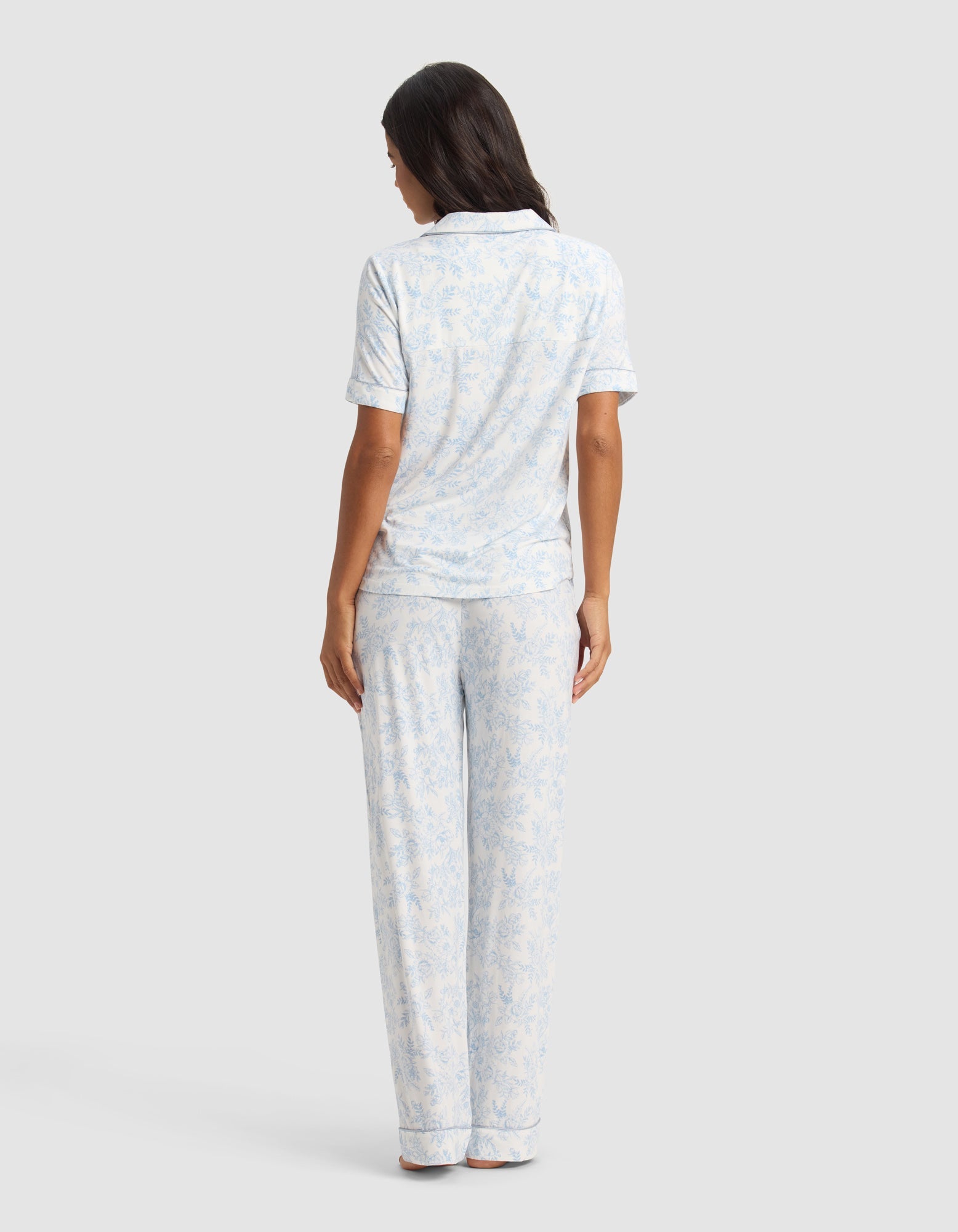 Women's Bamboo Stretch-Knit Short Sleeve & Pant Pajama Set
