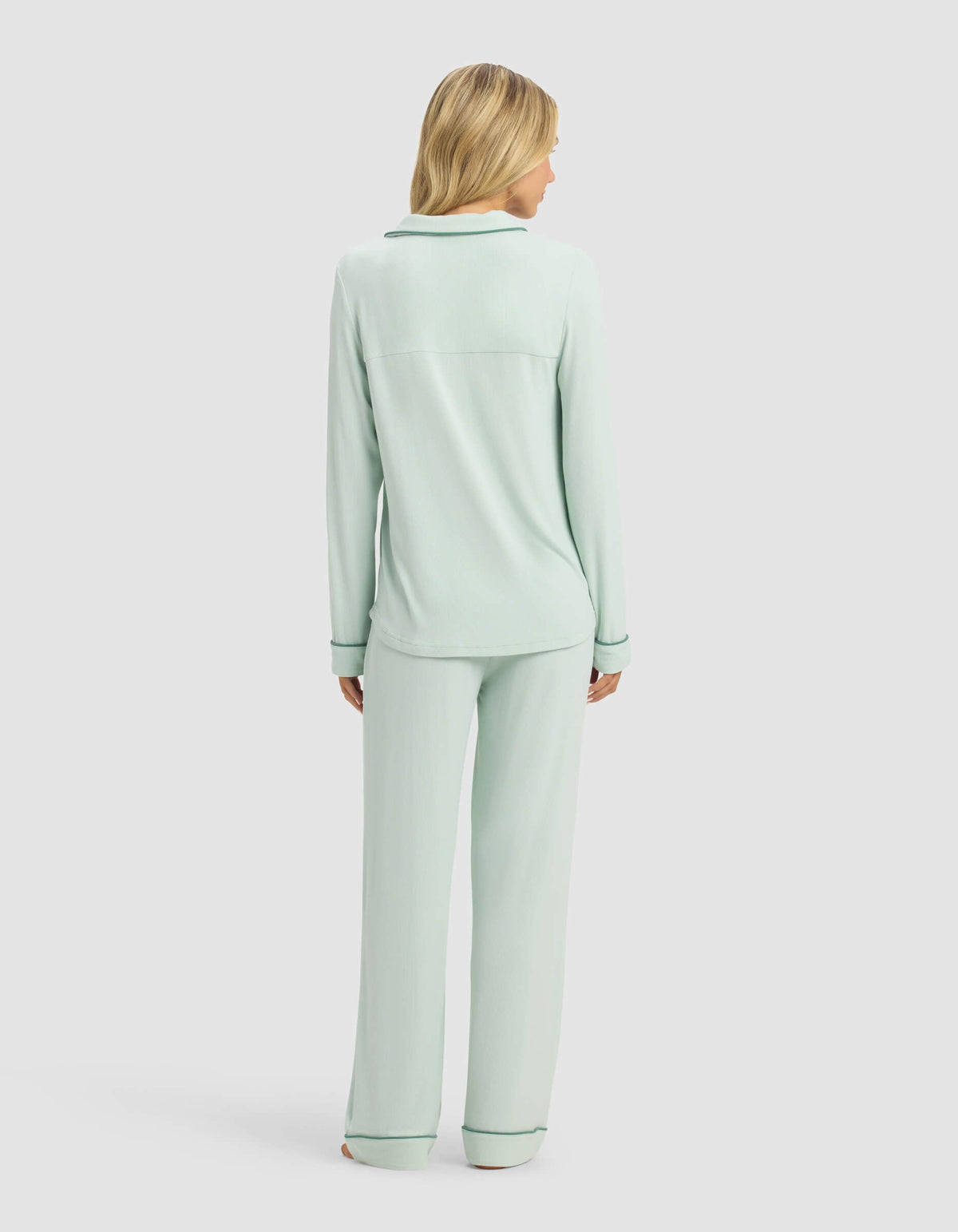 Women's Bamboo Rib-Knit Classic Long Sleeve Pajama Set