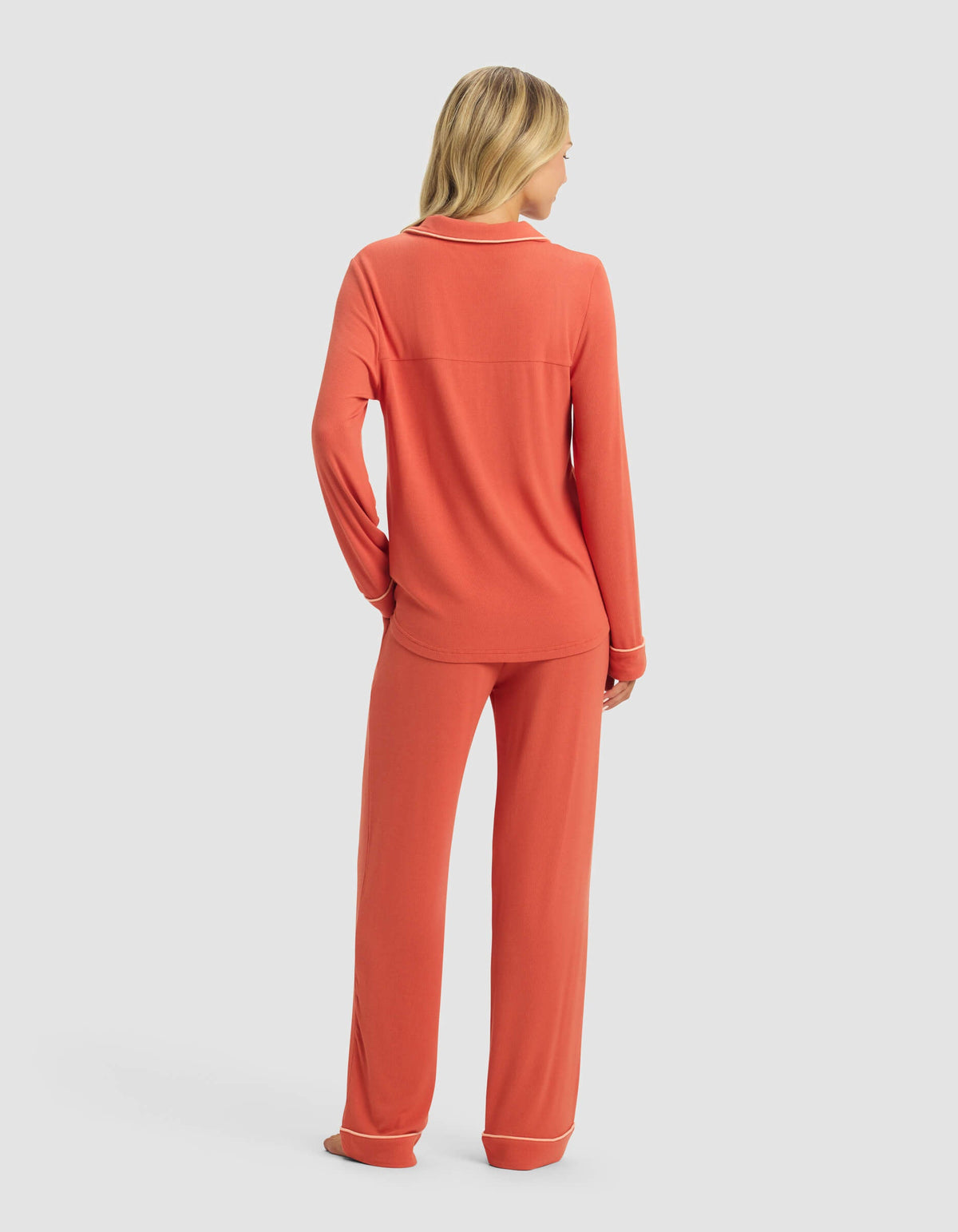 Women's Bamboo Rib-Knit Classic Long Sleeve Pajama Set