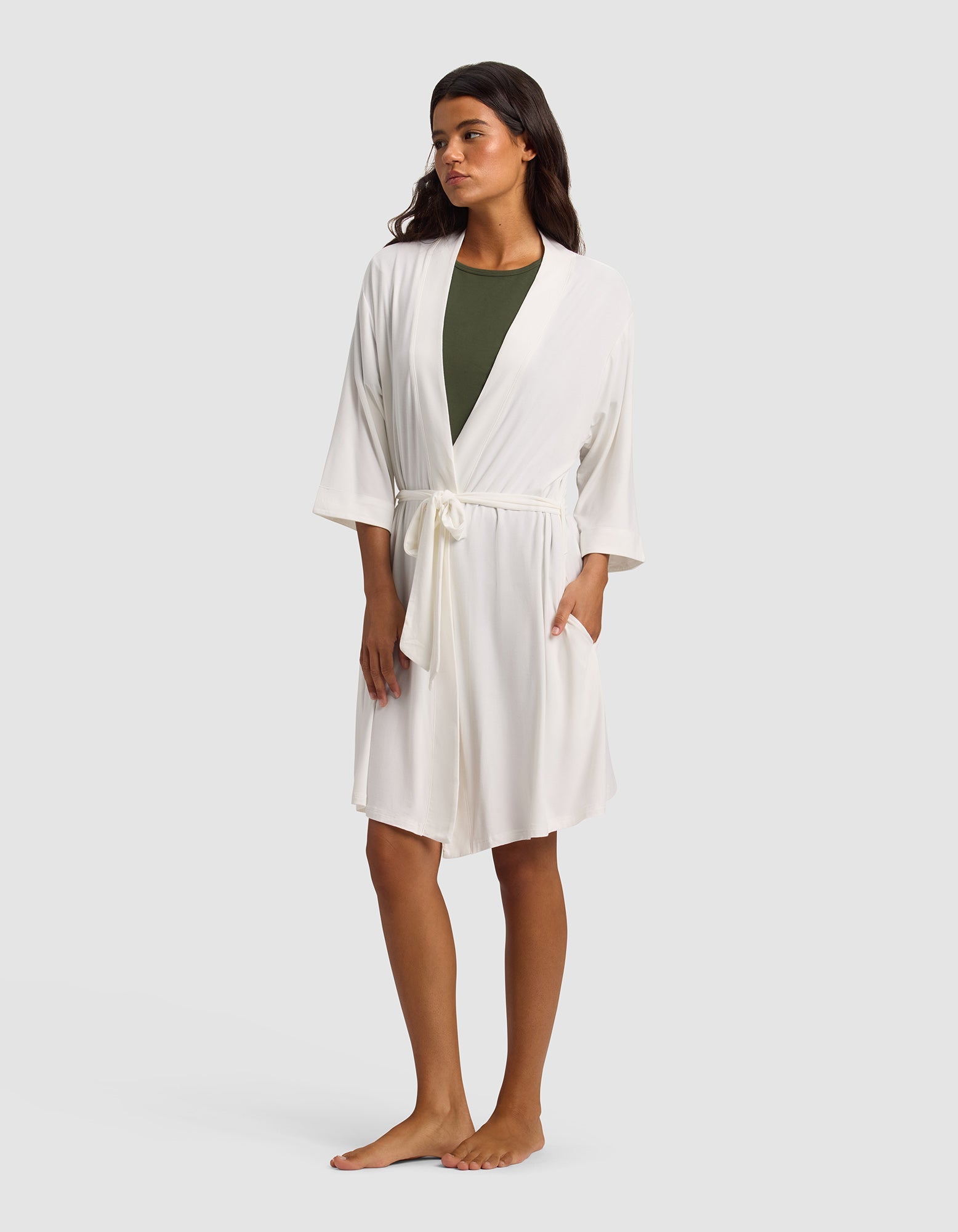 Women's Bamboo Stretch-Knit Kimono Robe