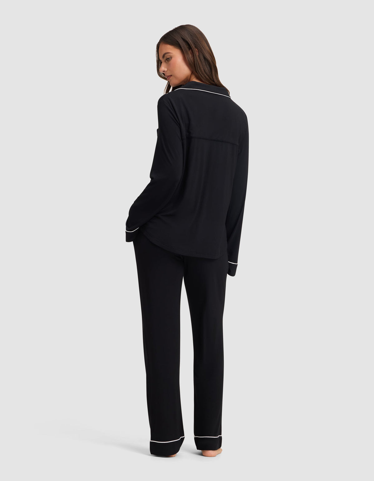 Women's Bamboo Stretch-Knit Long Sleeve Pajama Set - Petite
