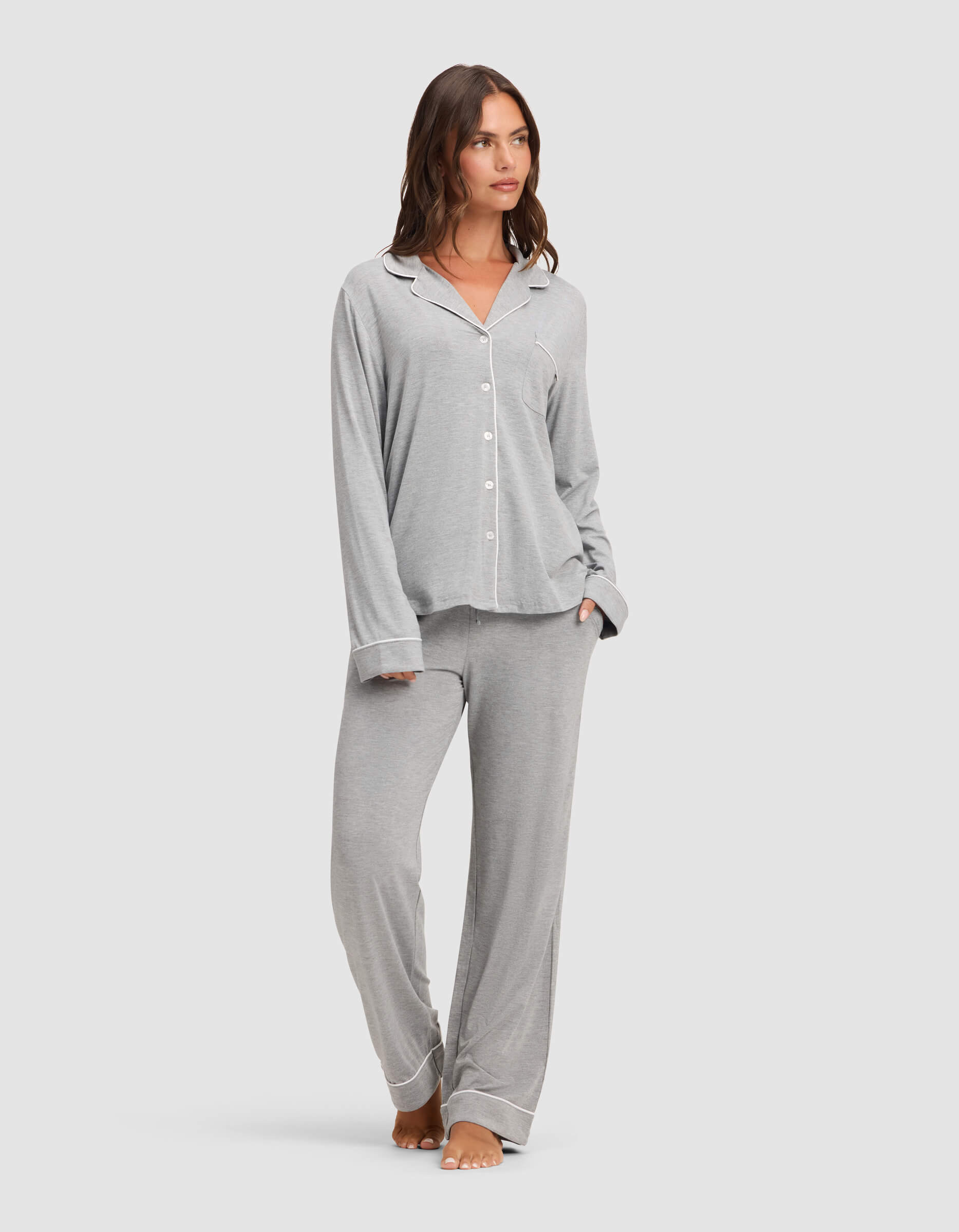 Women's Bamboo Stretch-Knit Long Sleeve Pajama Set