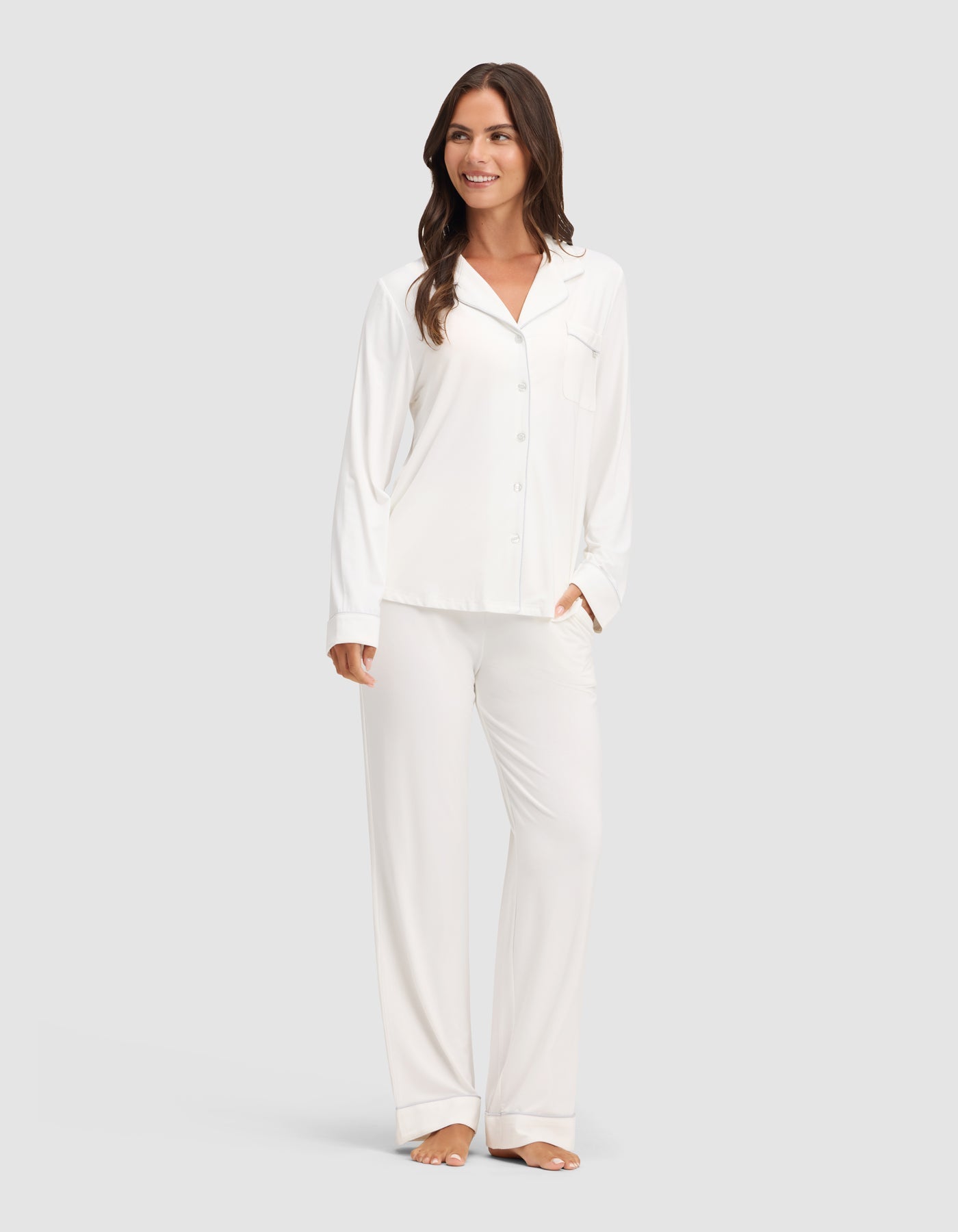 Women's Bamboo Stretch-Knit Long Sleeve Pajama Set TALL