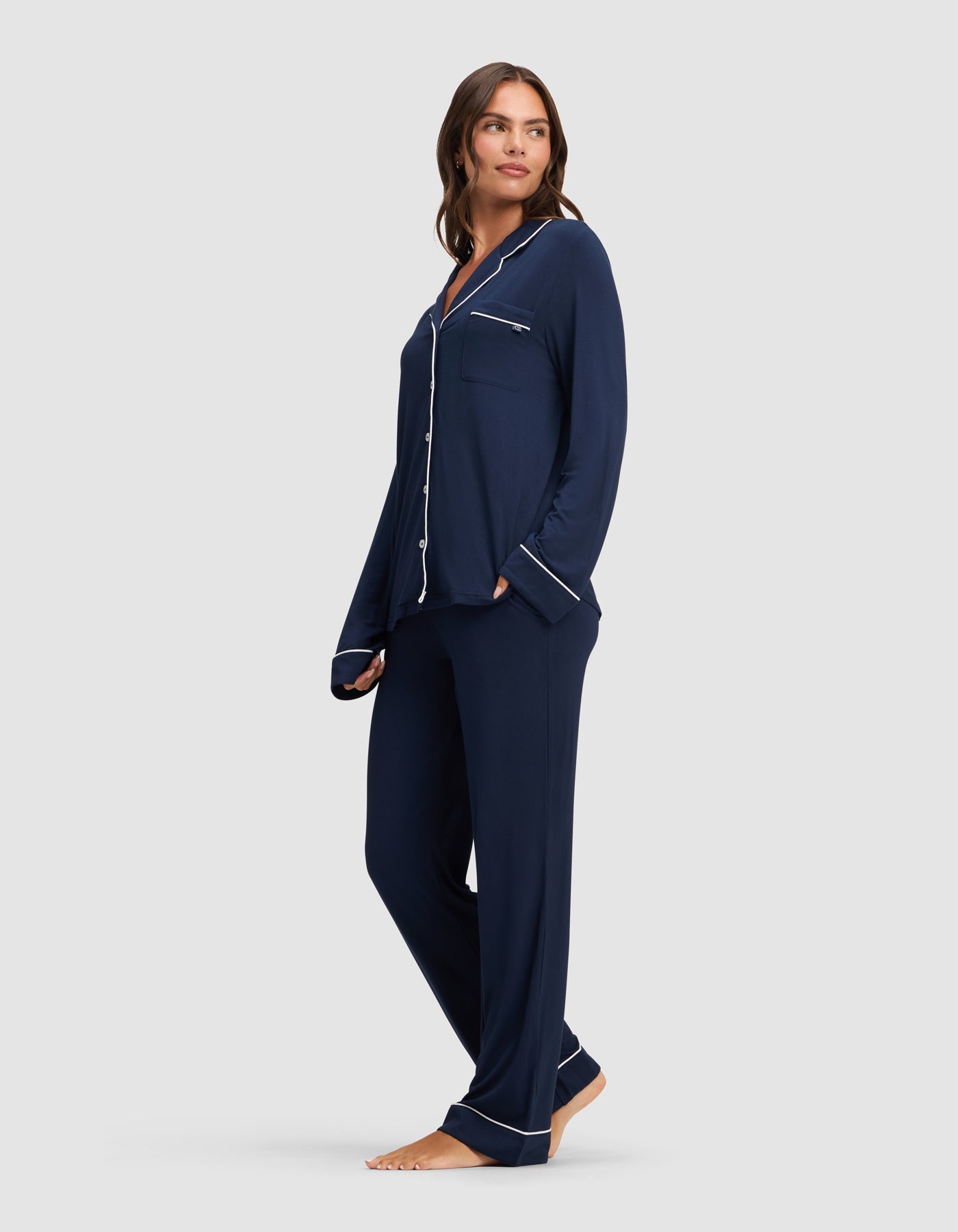 Women's Bamboo Stretch-Knit Long Sleeve Pajama Set