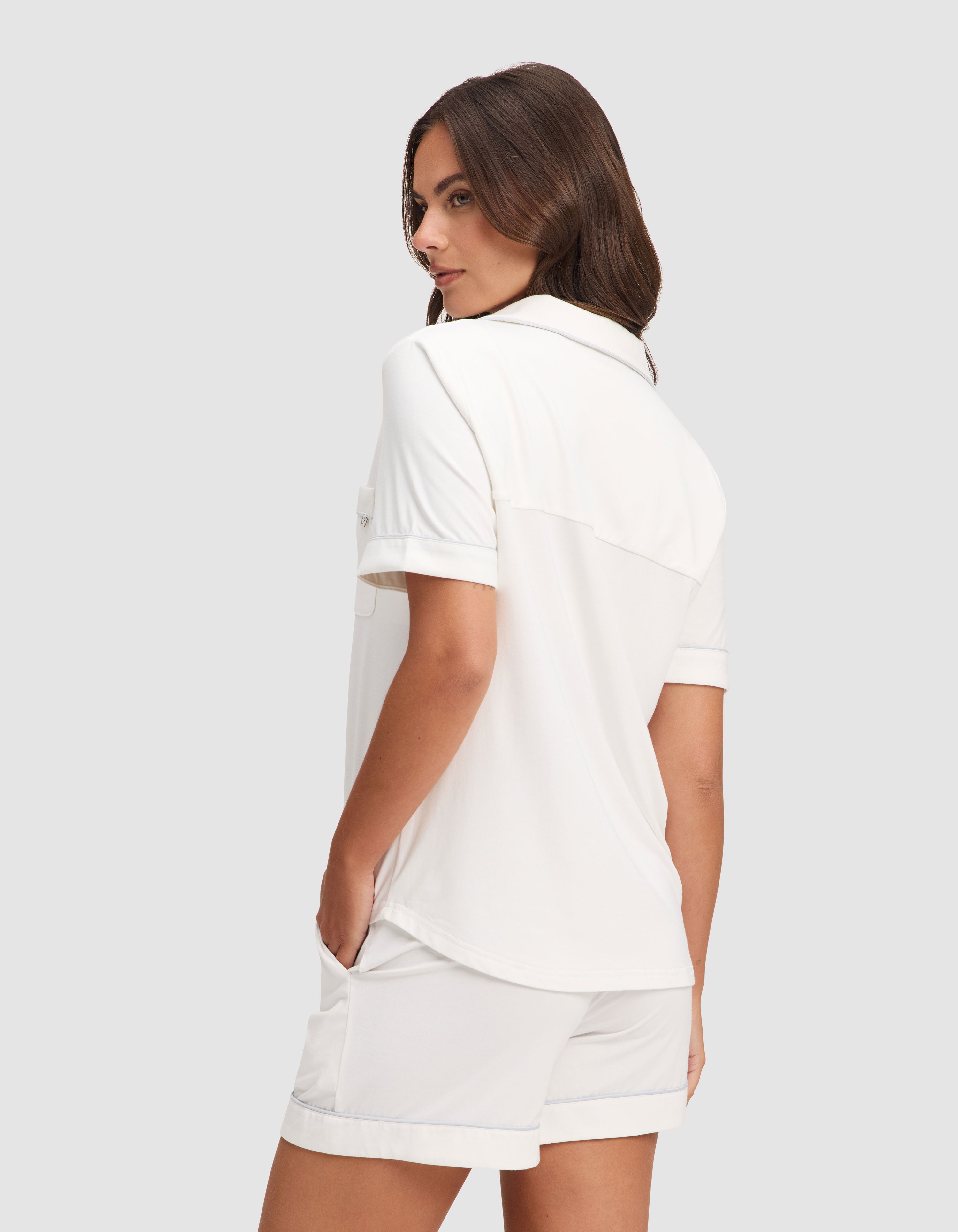 Women's Bamboo Stretch-Knit Short Sleeve Pajama Set