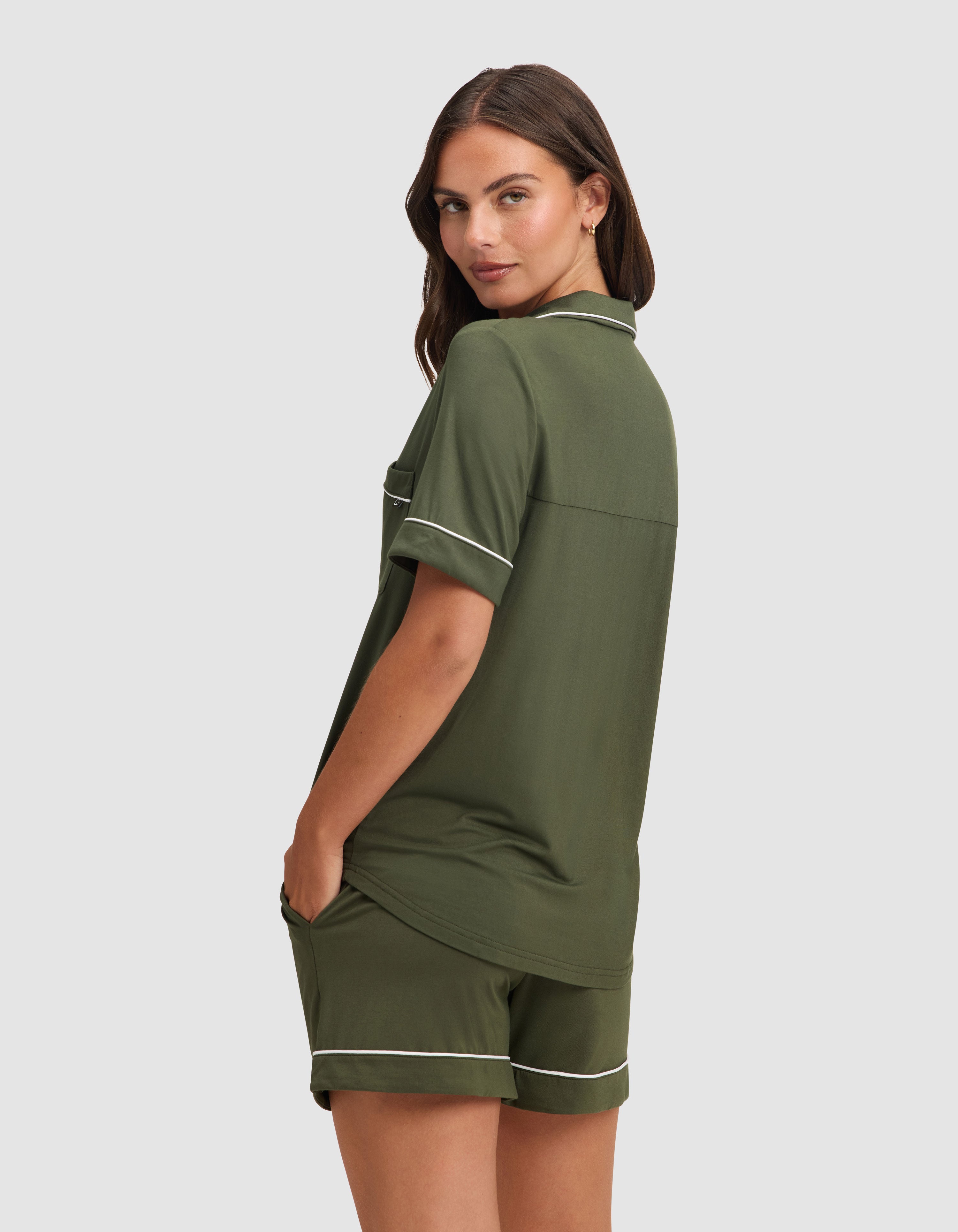 Women's Bamboo Stretch-Knit Short Sleeve Pajama Set