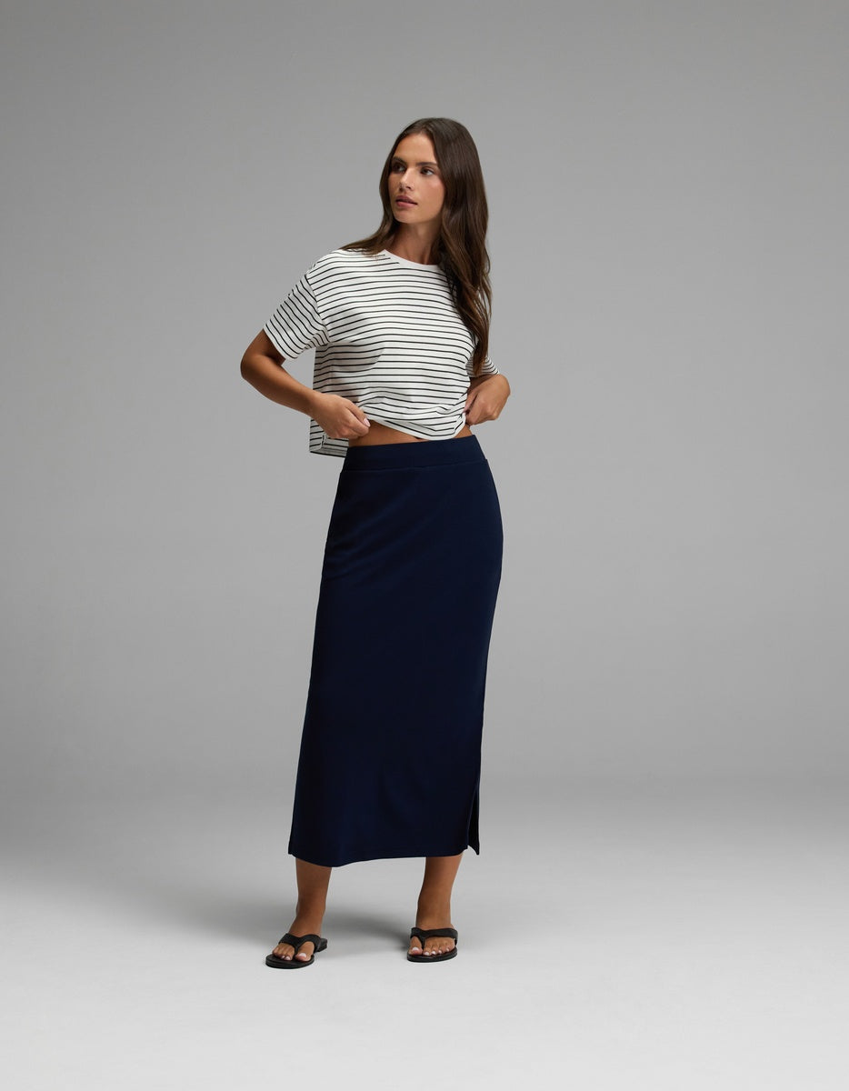 Women's Brushed Bamboo Midi Skirt