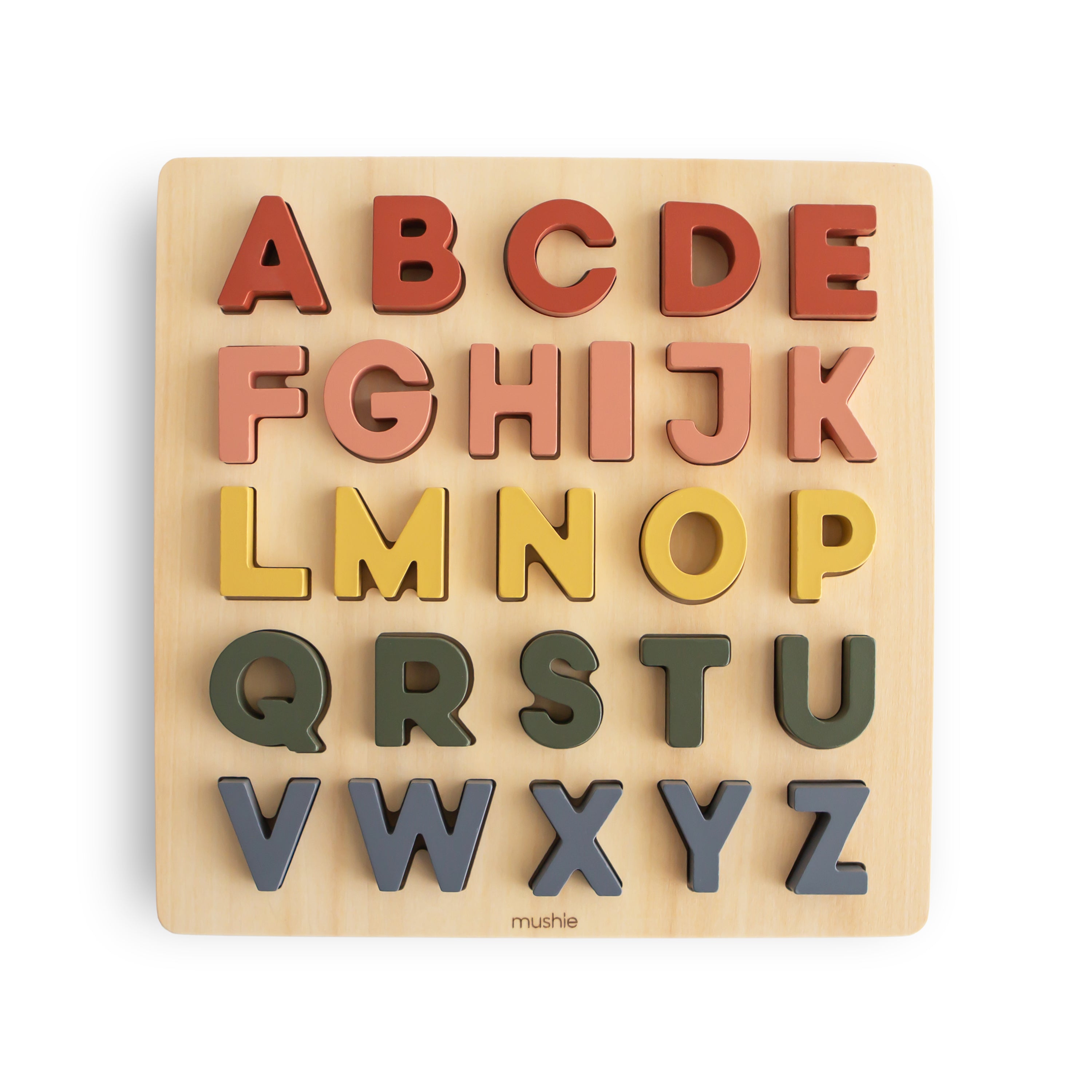 Wooden Alphabet Puzzle Wooden Puzzle Mushie   