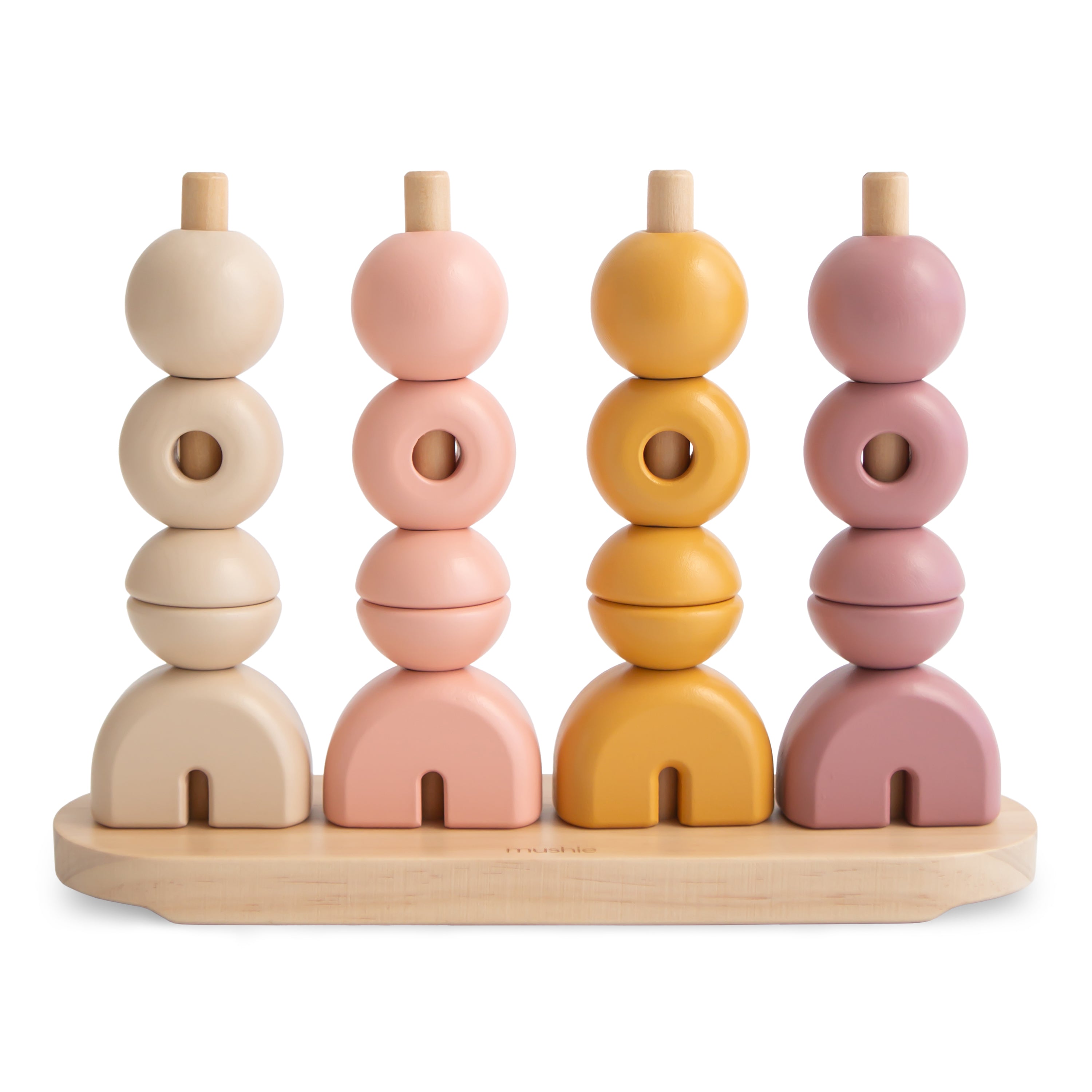 Wooden Multi Shape Stacker Wooden Multi Shape Stacker Mushie Sunrise  