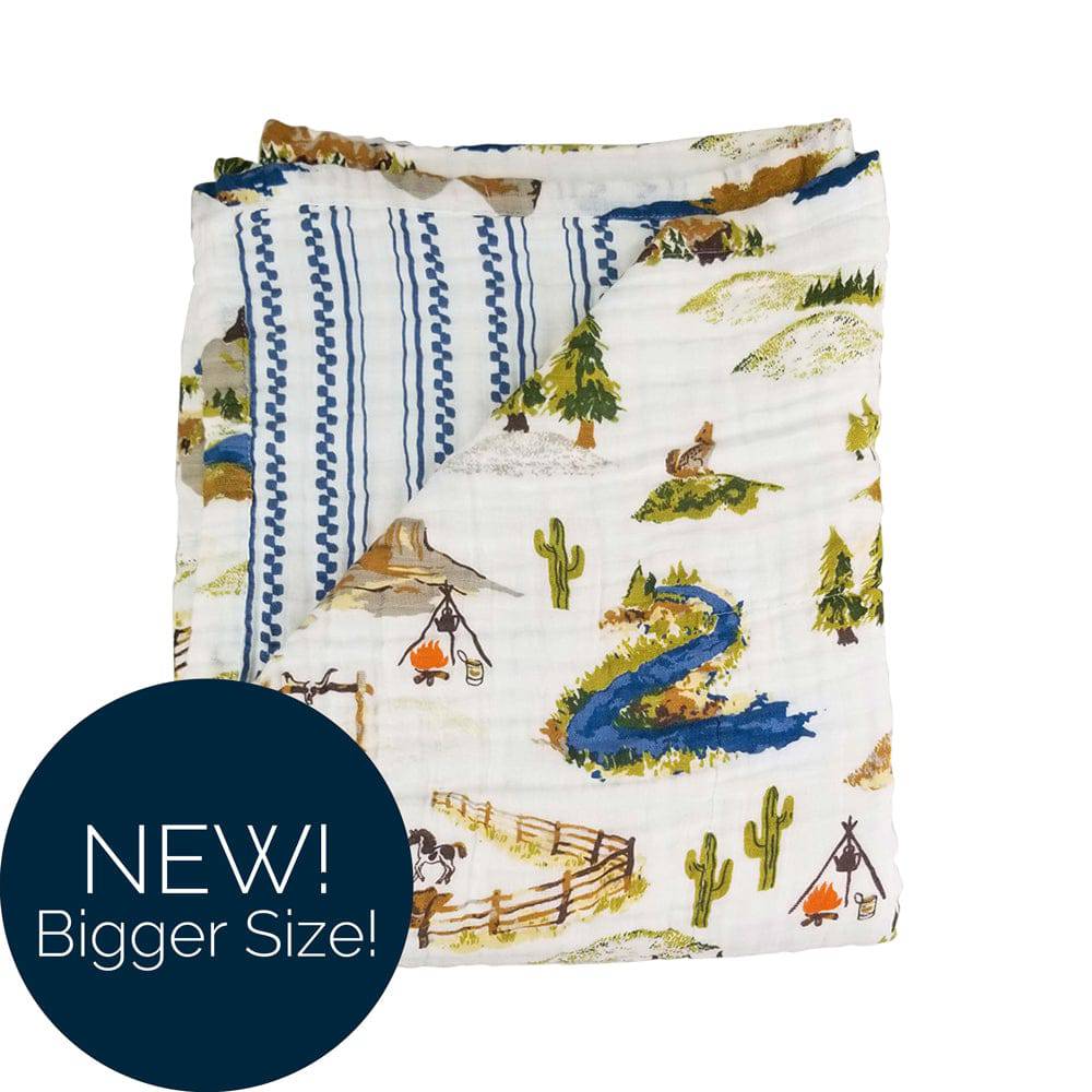 Wyoming + Western Stripe Classic Muslin Super Snuggle Blanket Super Snuggle Blanket Bebe au Lait   
