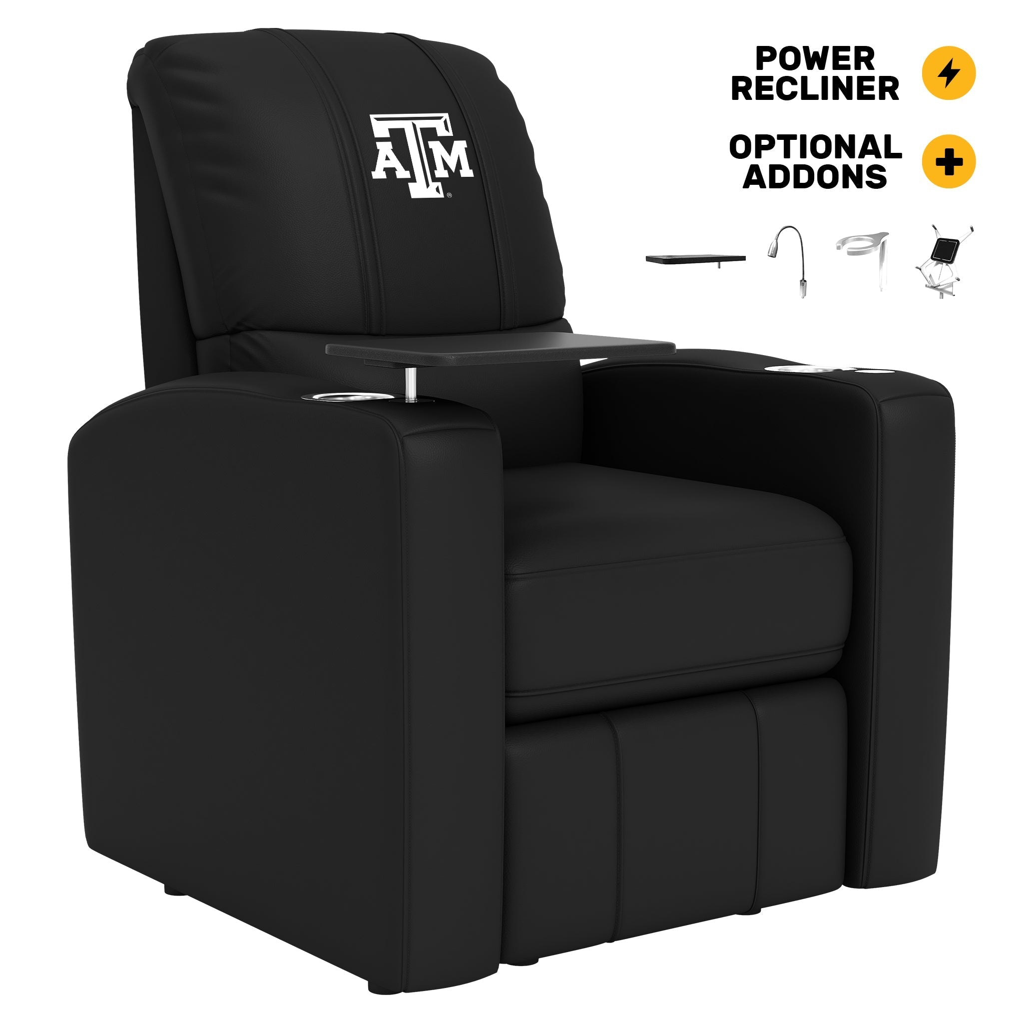 Stealth Power Plus Recliner with Texas A&M Aggies Primary Logo