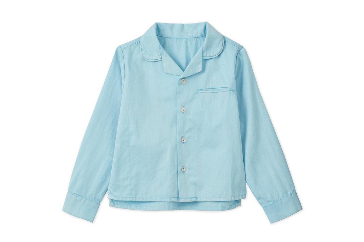 Baby LS Organic Cotton Woven Collared Shirt - Sky Blue