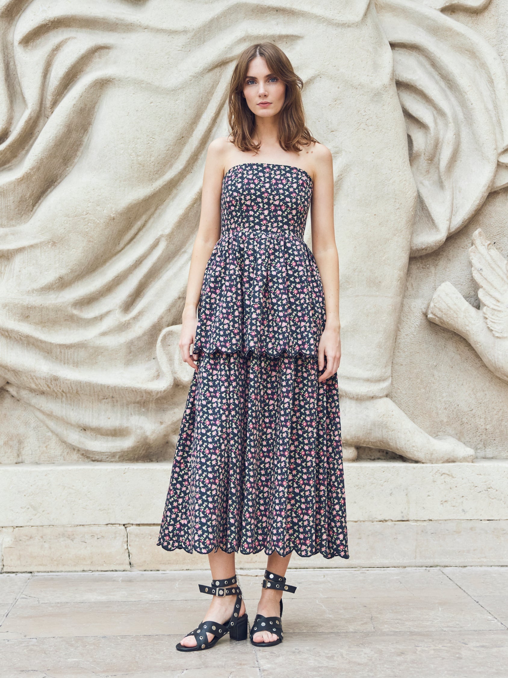 Daisy Dress - Black Rose Floral