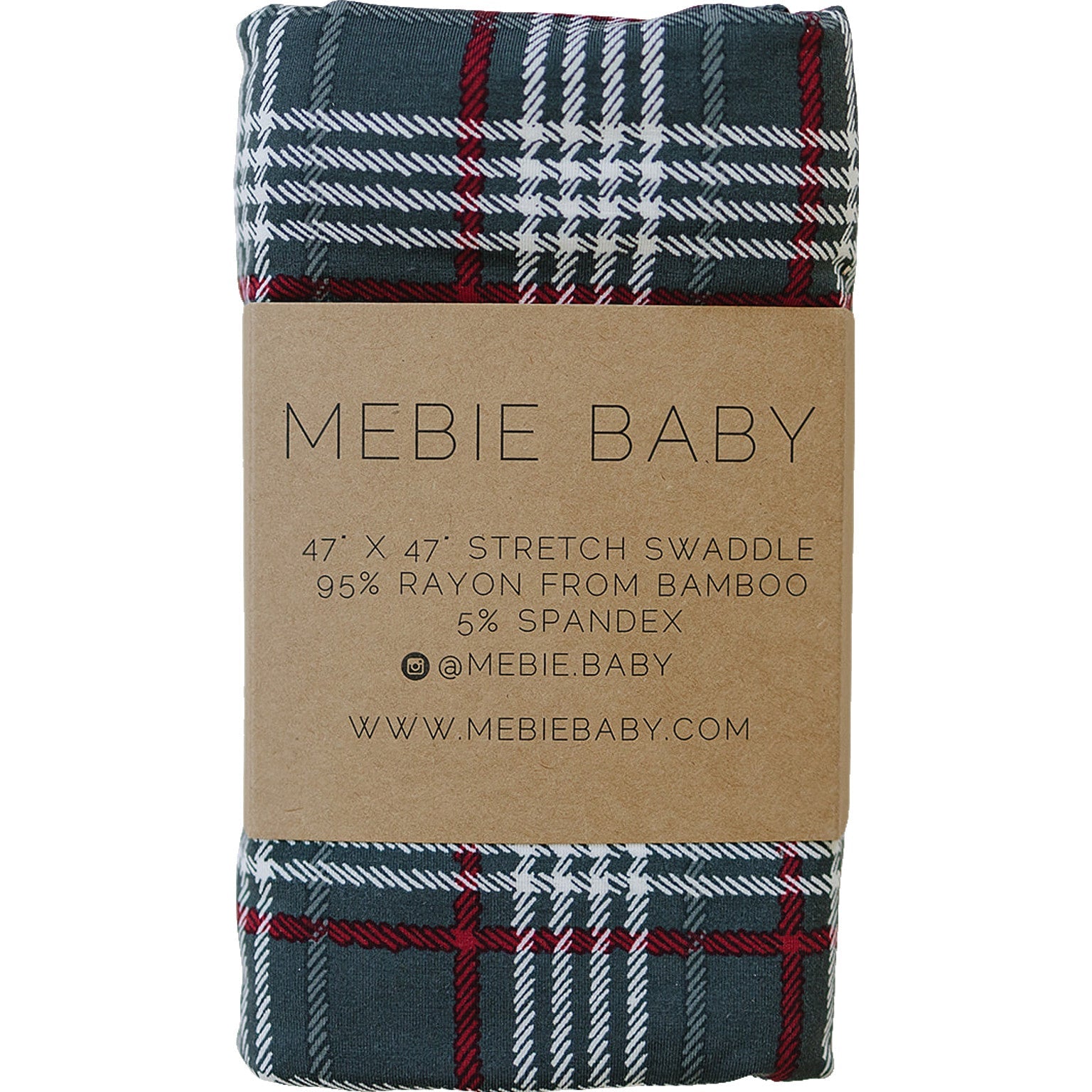 Green Plaid Stretch Swaddle  Mebie Baby   