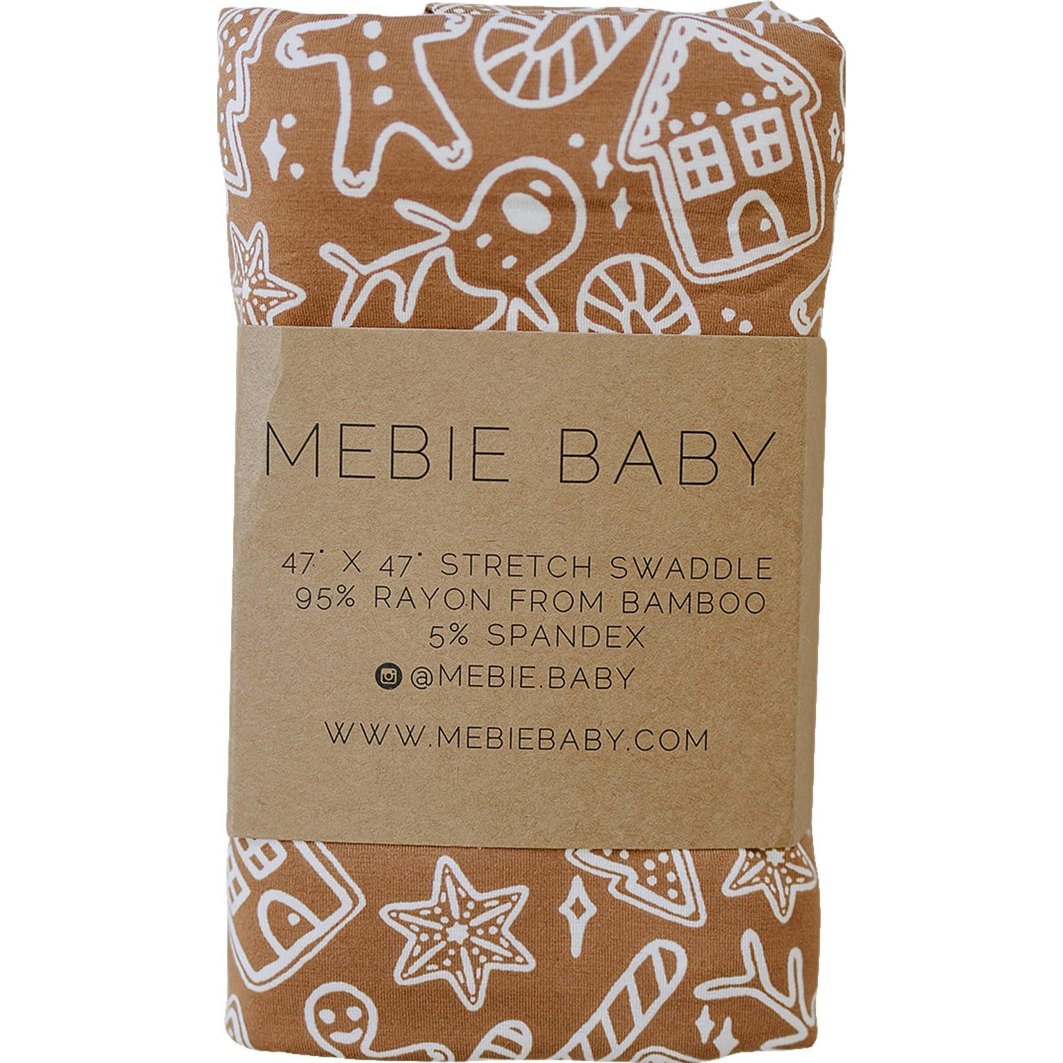 Gingerbread Stretch Swaddle  Mebie Baby   