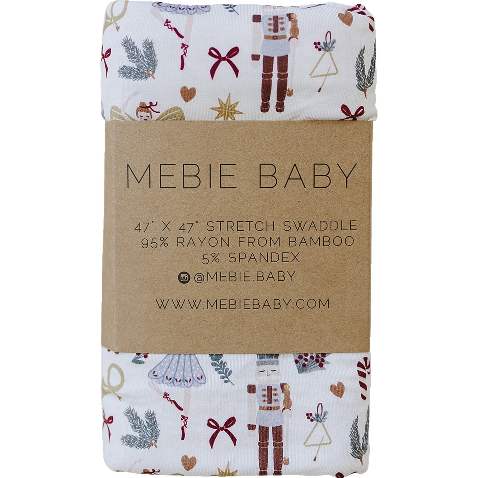 Red Nutcracker Stretch Swaddle  Mebie Baby   