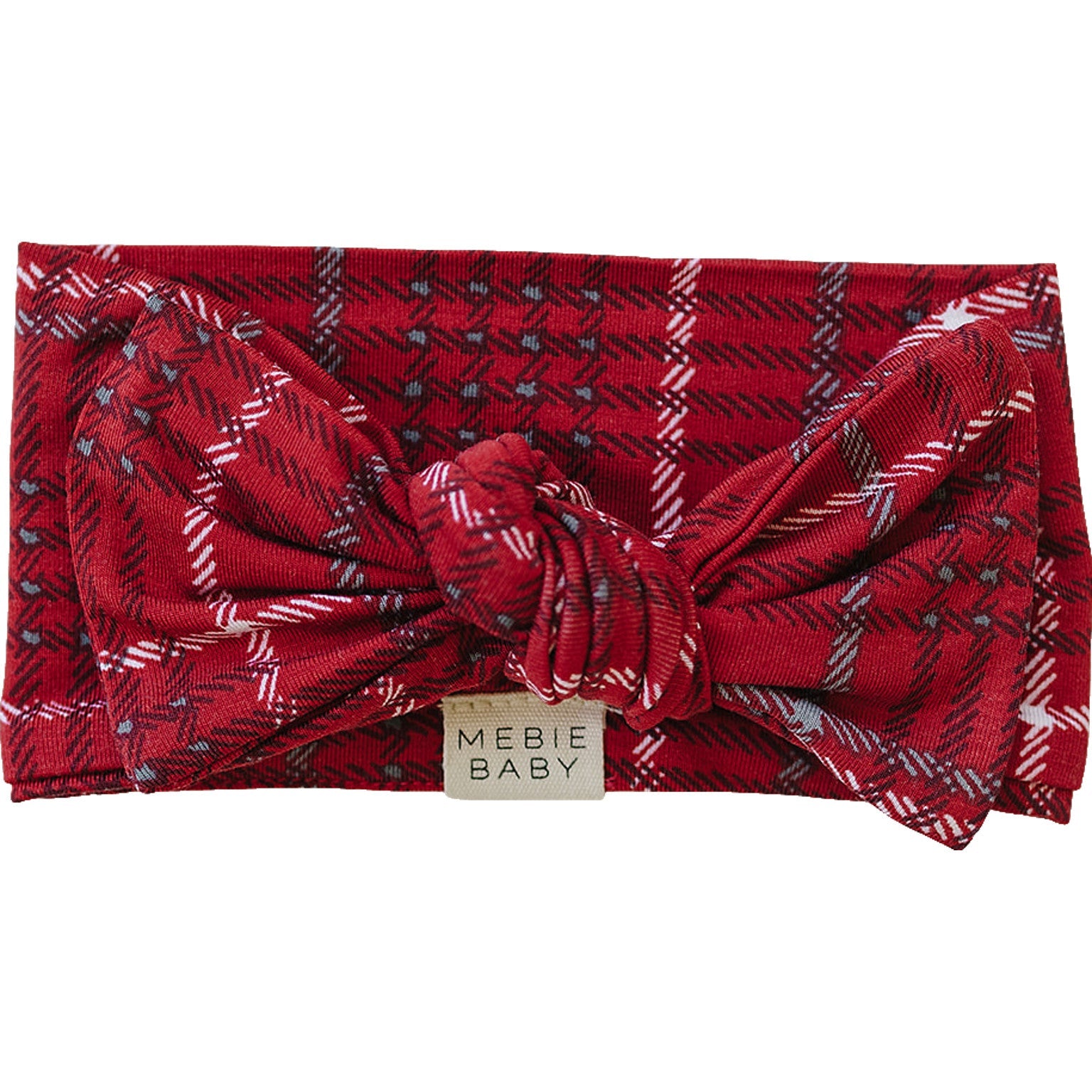 Red Plaid Bamboo Head Wrap  Mebie Baby   