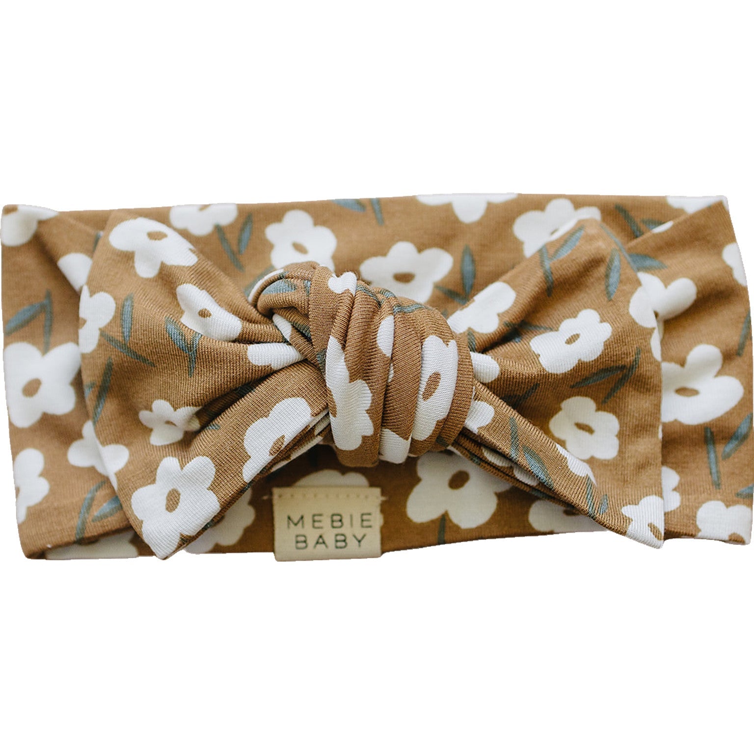 Mustard Floral Bamboo Head Wrap  Mebie Baby   