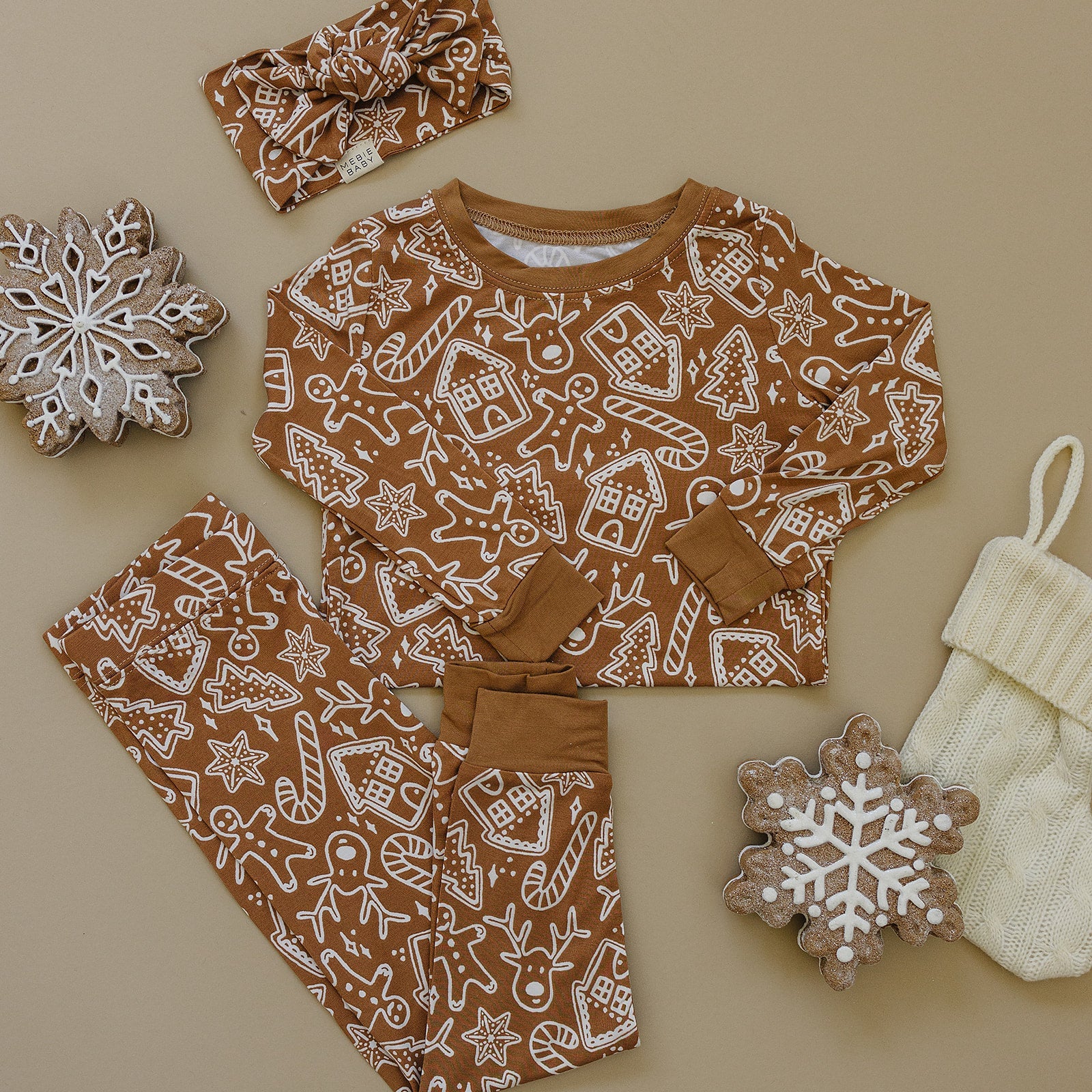 Gingerbread Bamboo Cozy Set  Mebie Baby   