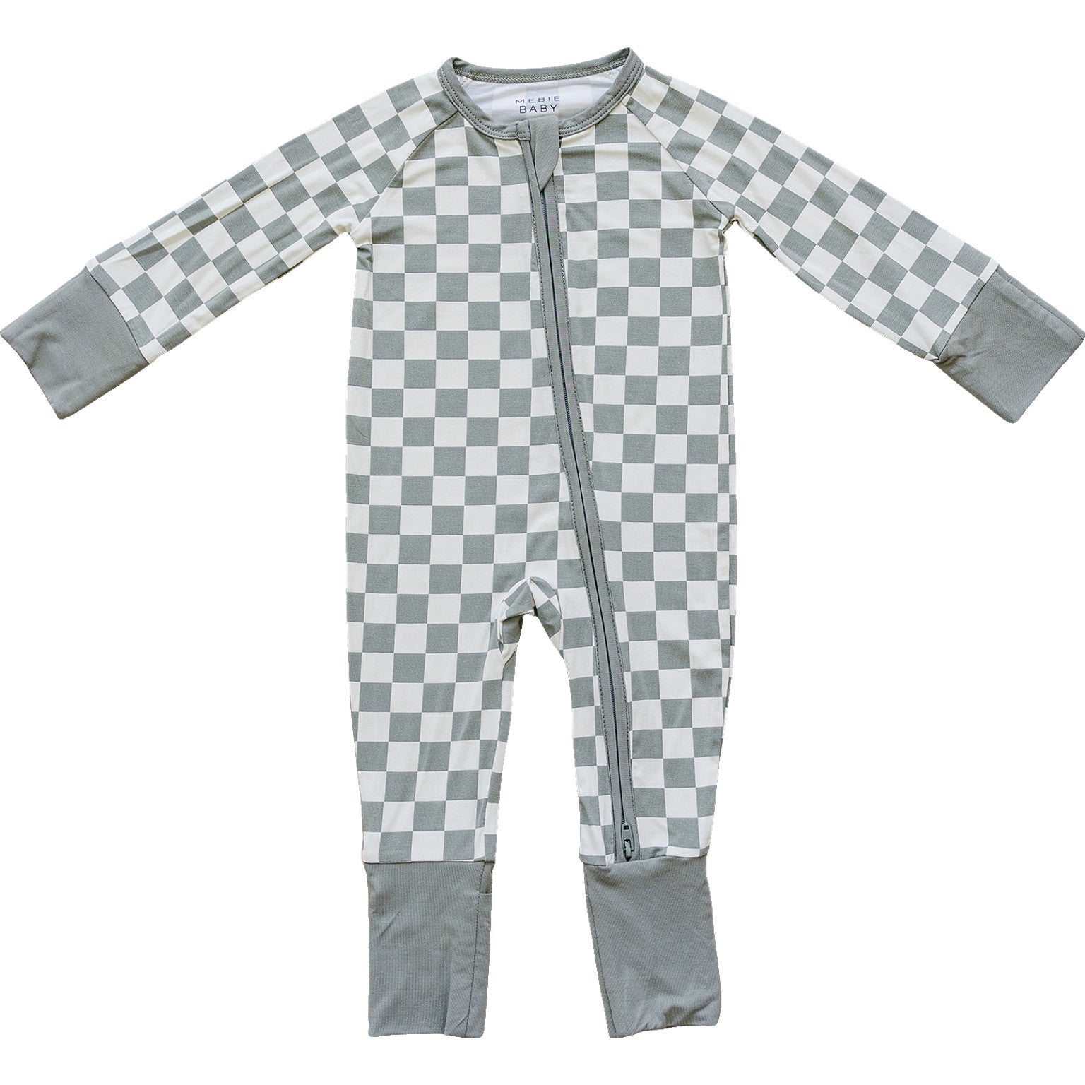 Light Green Checkered Bamboo Zipper  Mebie Baby   