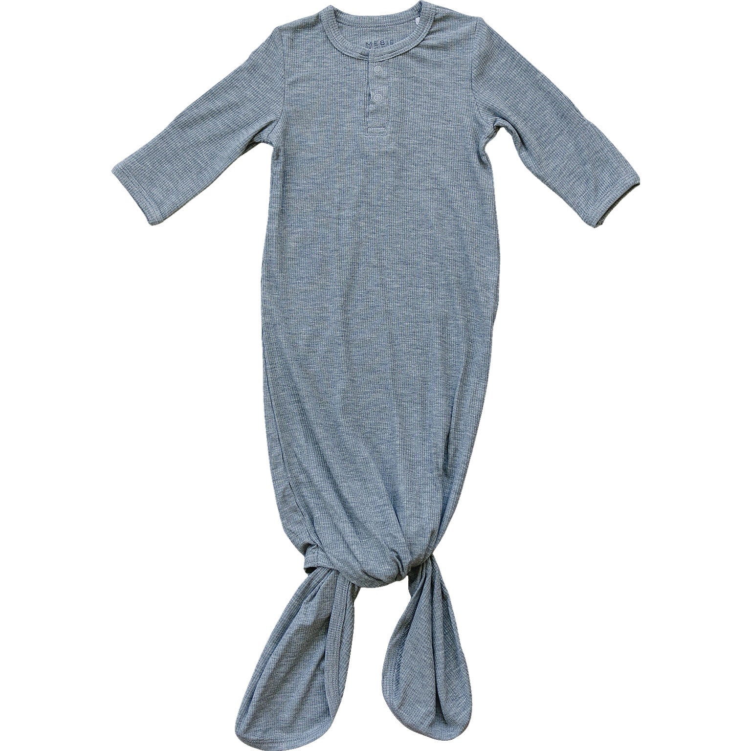 Heather Grey Ribbed Bamboo Knot Gown  Mebie Baby   