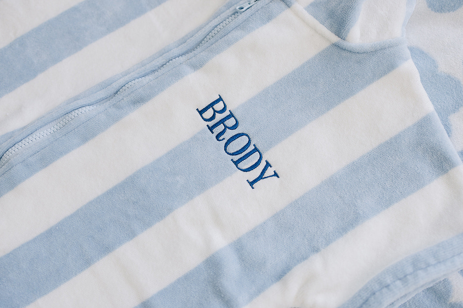 Seaside Stripe Zip-Up Organic Cotton Beach Poncho