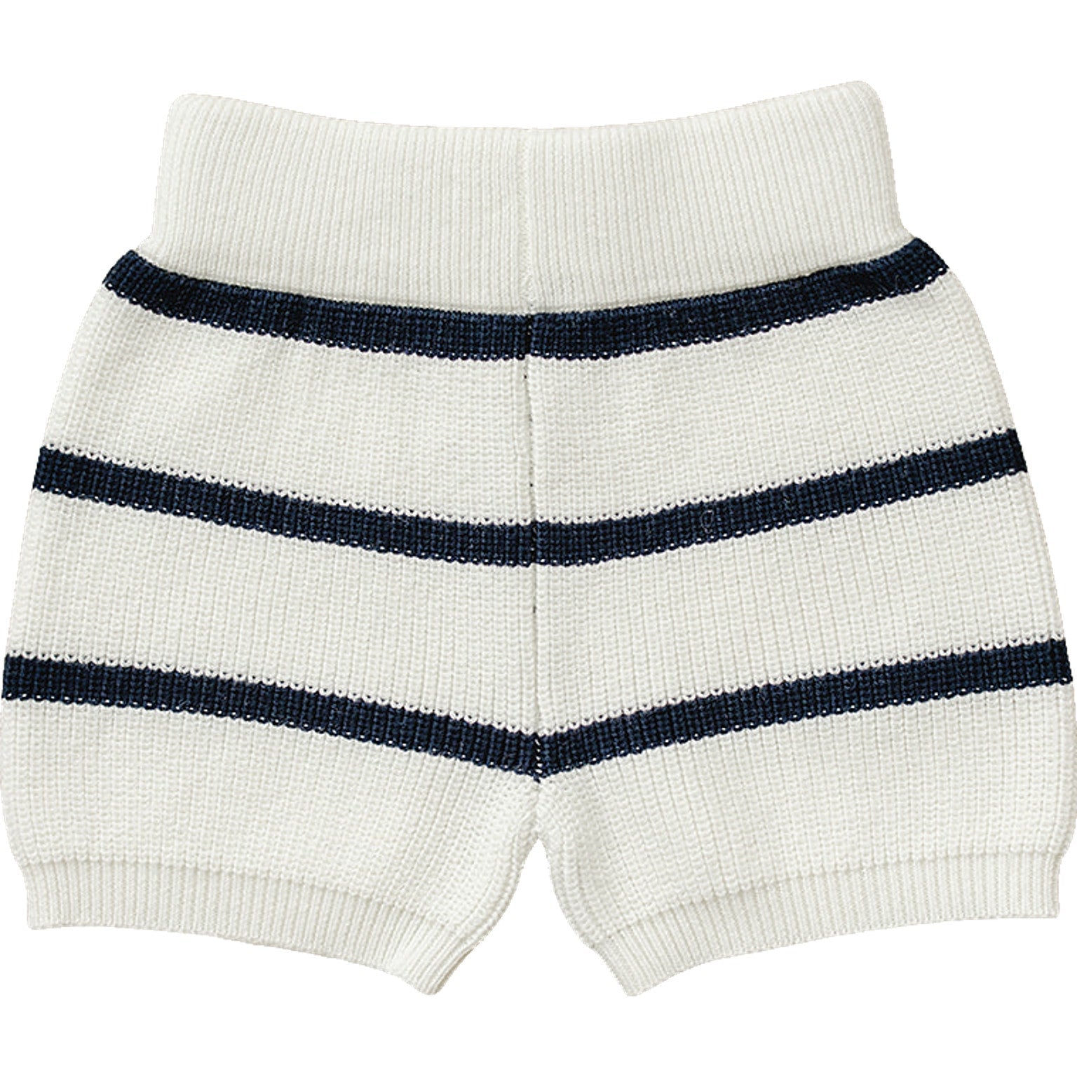 Navy Stripe Knit Shorts