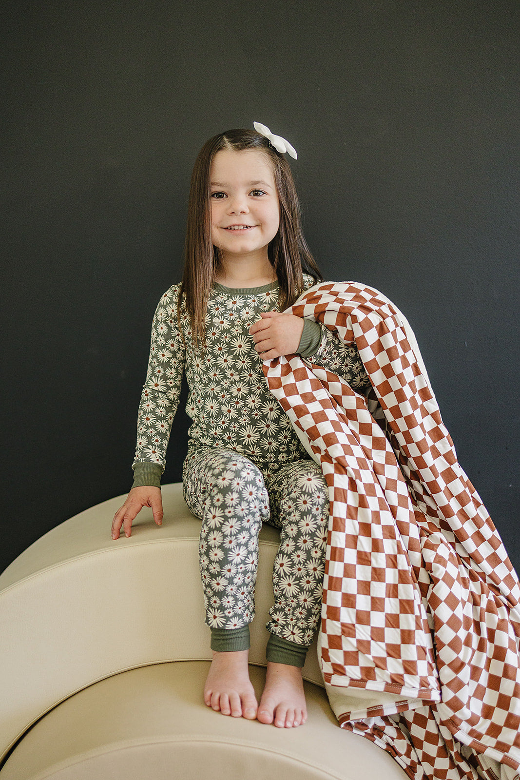 Rust Checkered Bamboo Fleece Quilt  Mebie Baby   