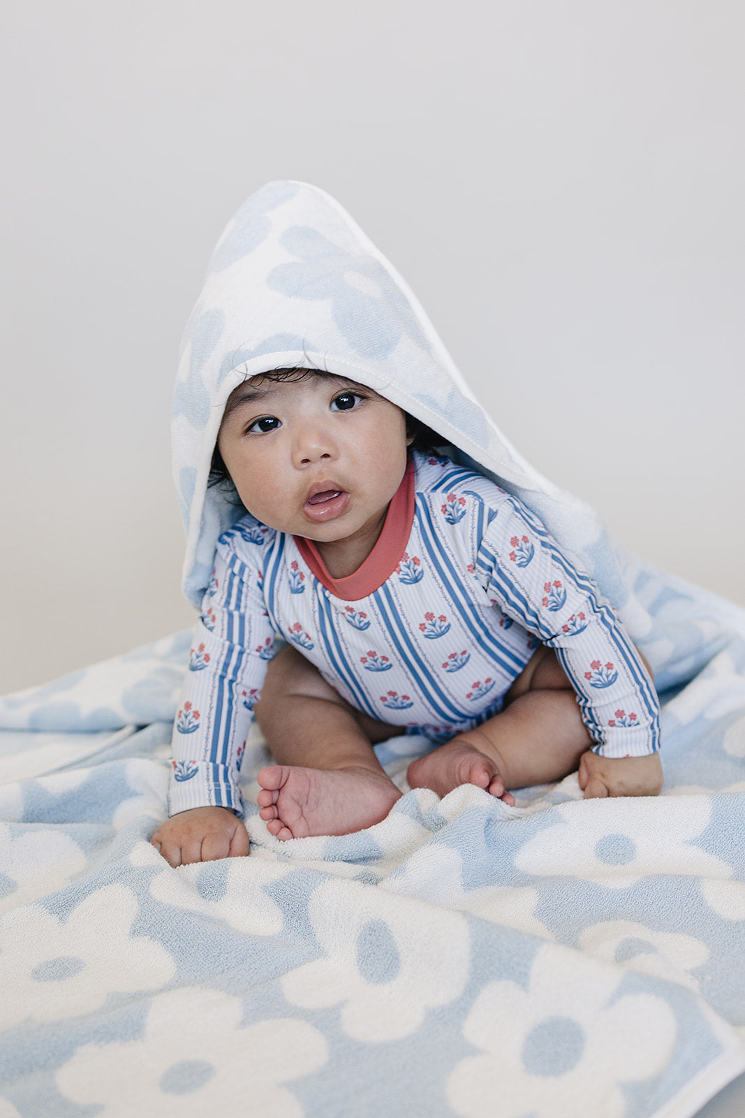 Block Print Floral One Piece Swimsuit