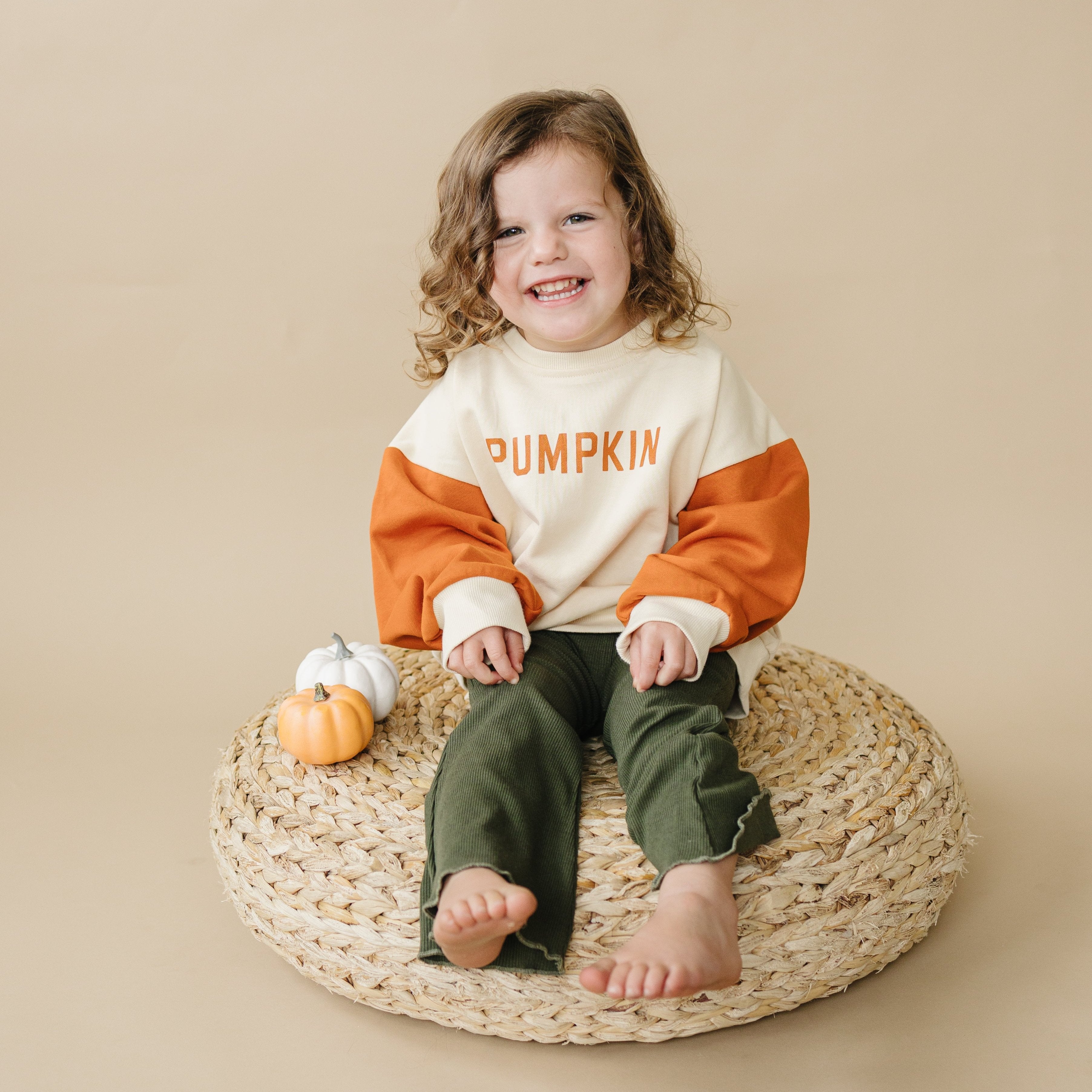 Colorblock ‘Pumpkin’ Crewneck Sweatshirt