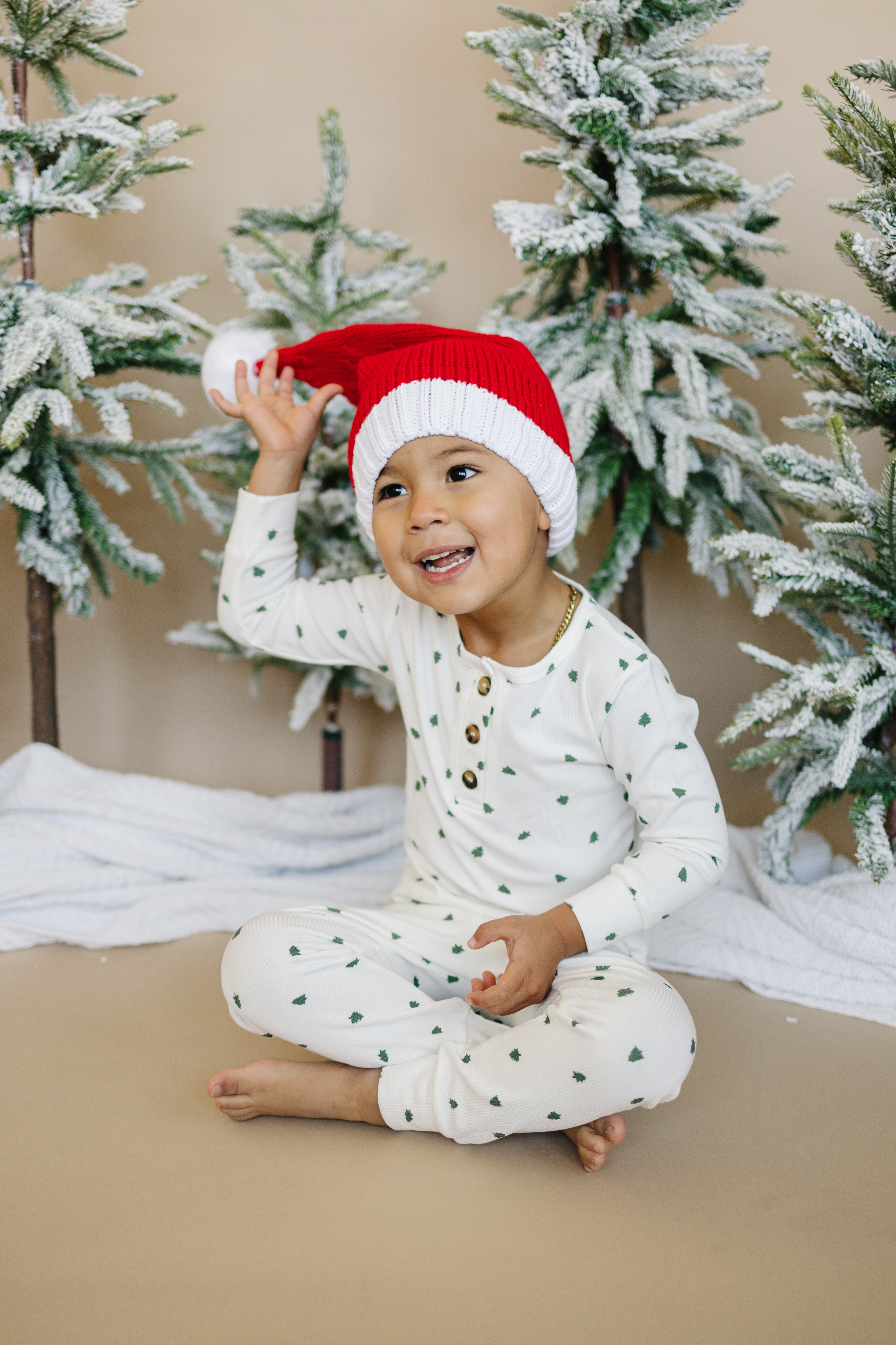 Tiny Trees Ribbed Bamboo 2pc Henley Pajamas