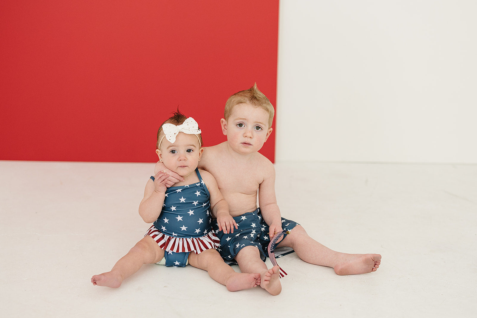 Stars + Stripes Surf Swim Shorts  Mebie Baby   