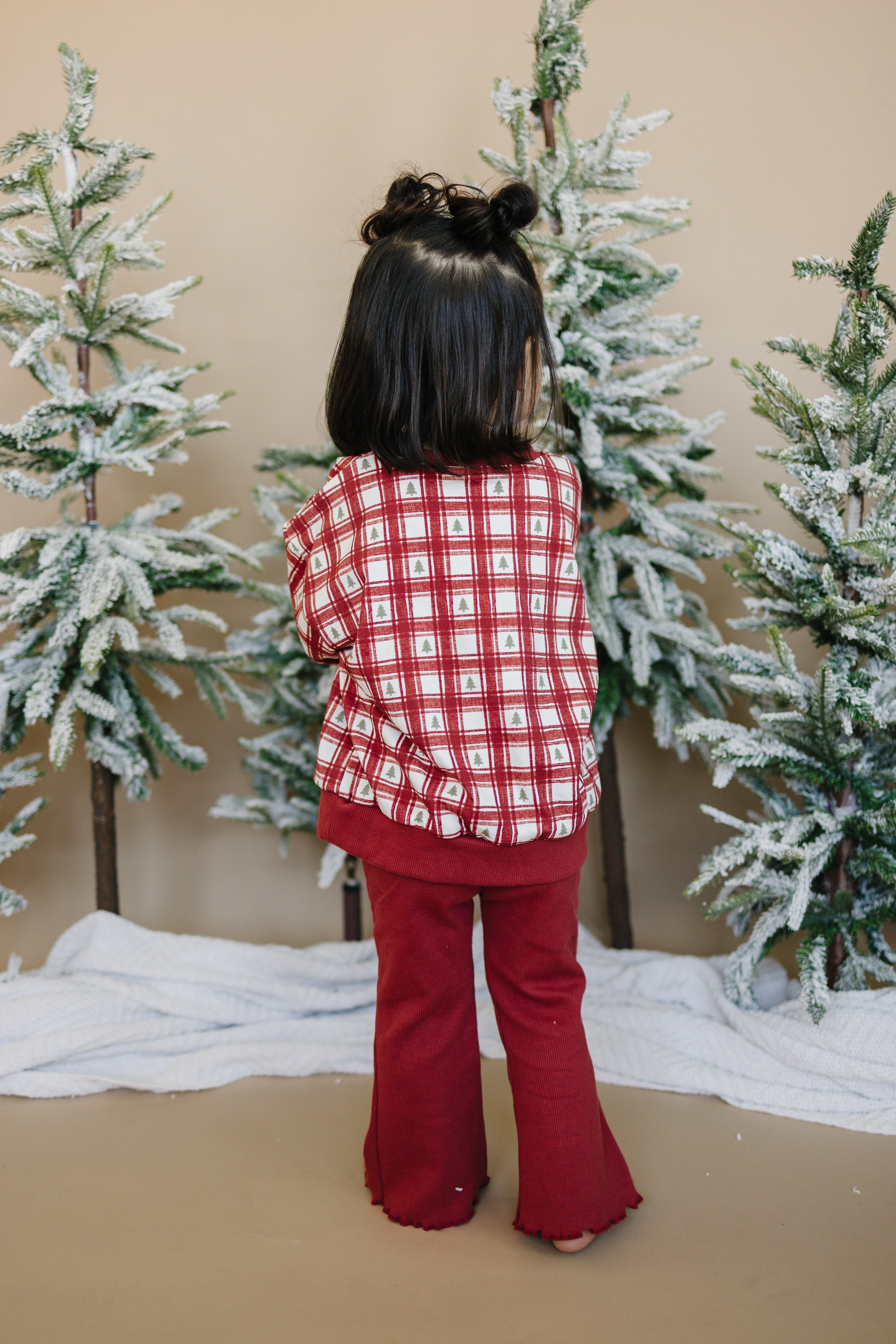 Ribbed Cotton Flared Leggings - Red Valentine's Coordinating