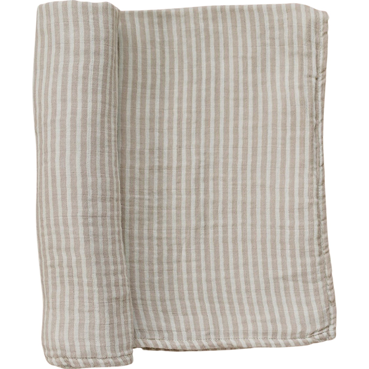 Taupe Stripe Muslin Swaddle Blanket  Mebie Baby   