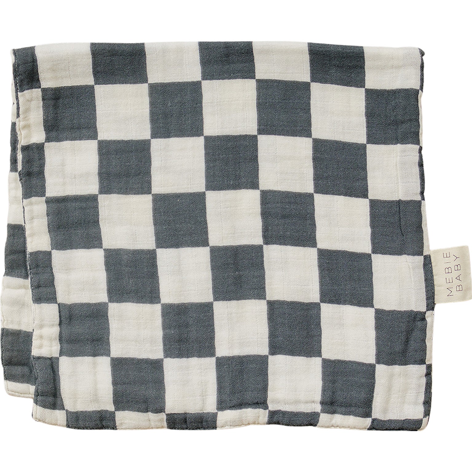 Charcoal Checkered Muslin Burp Cloth  Mebie Baby   