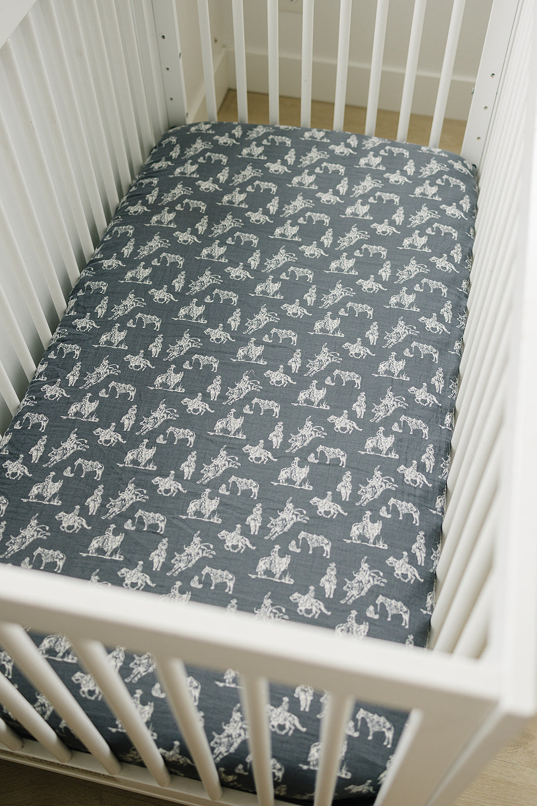 Wild West Muslin Crib Sheet  Mebie Baby   