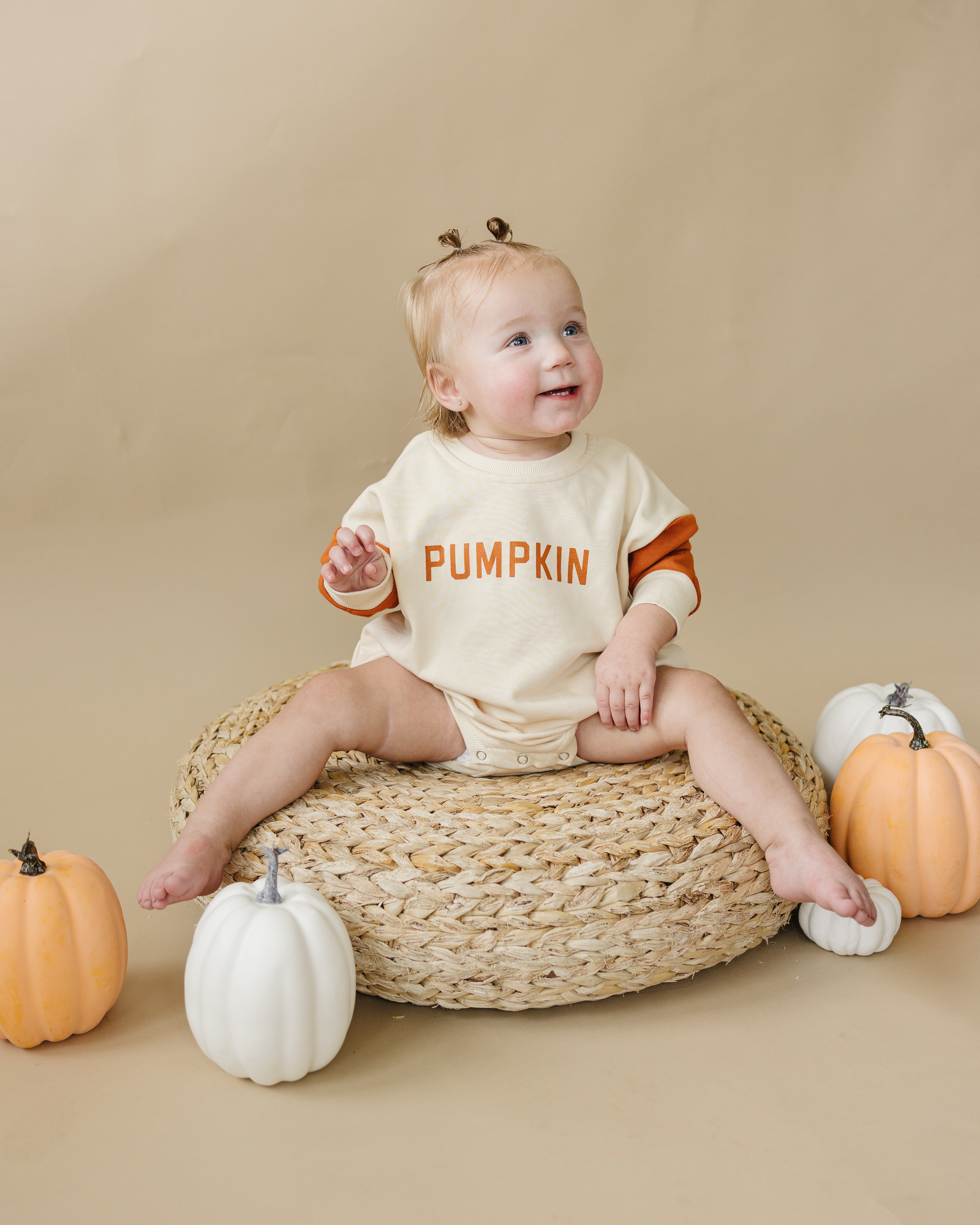 Colorblock 'Pumpkin' Sweatshirt Romper