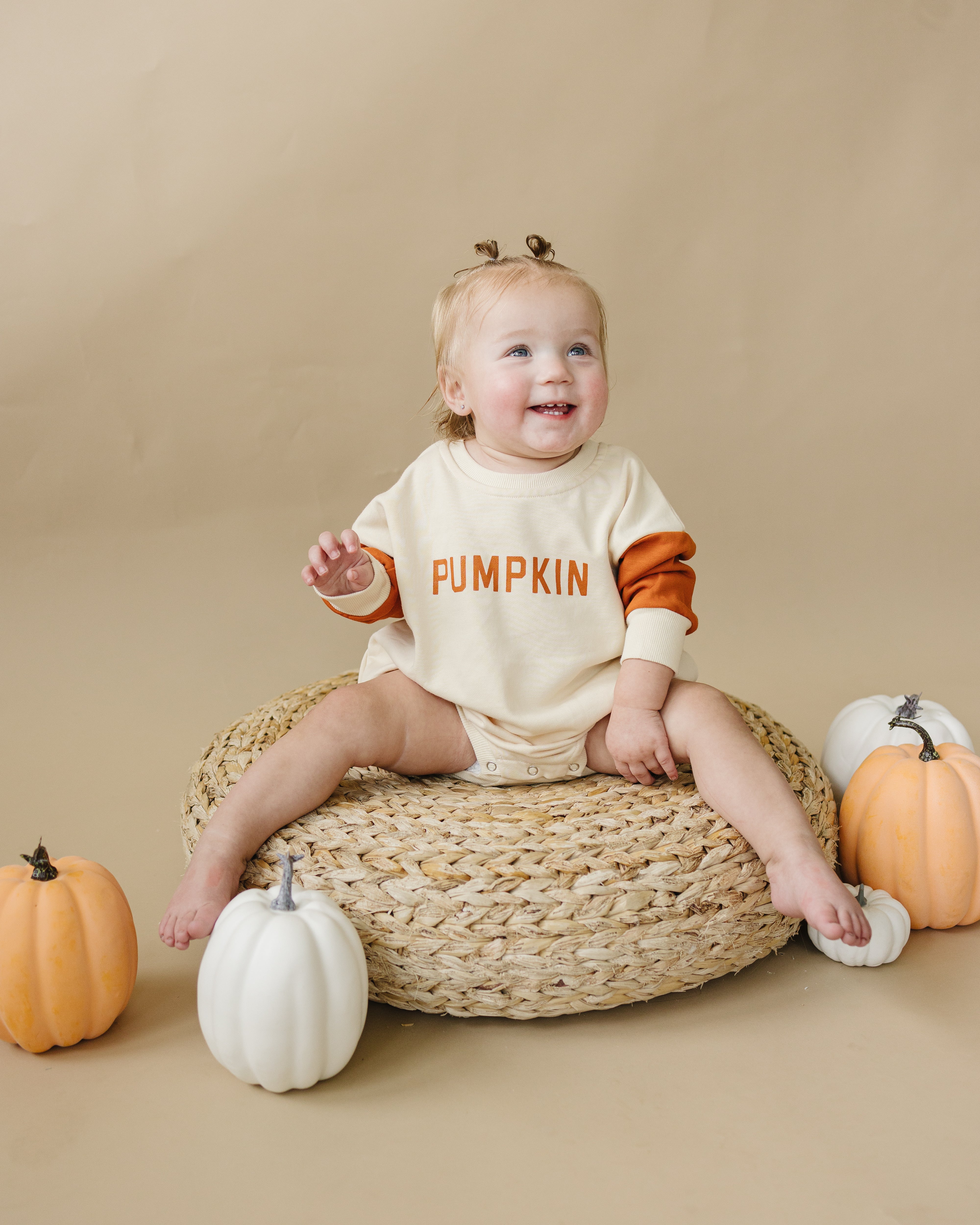 Colorblock 'Pumpkin' Sweatshirt Romper