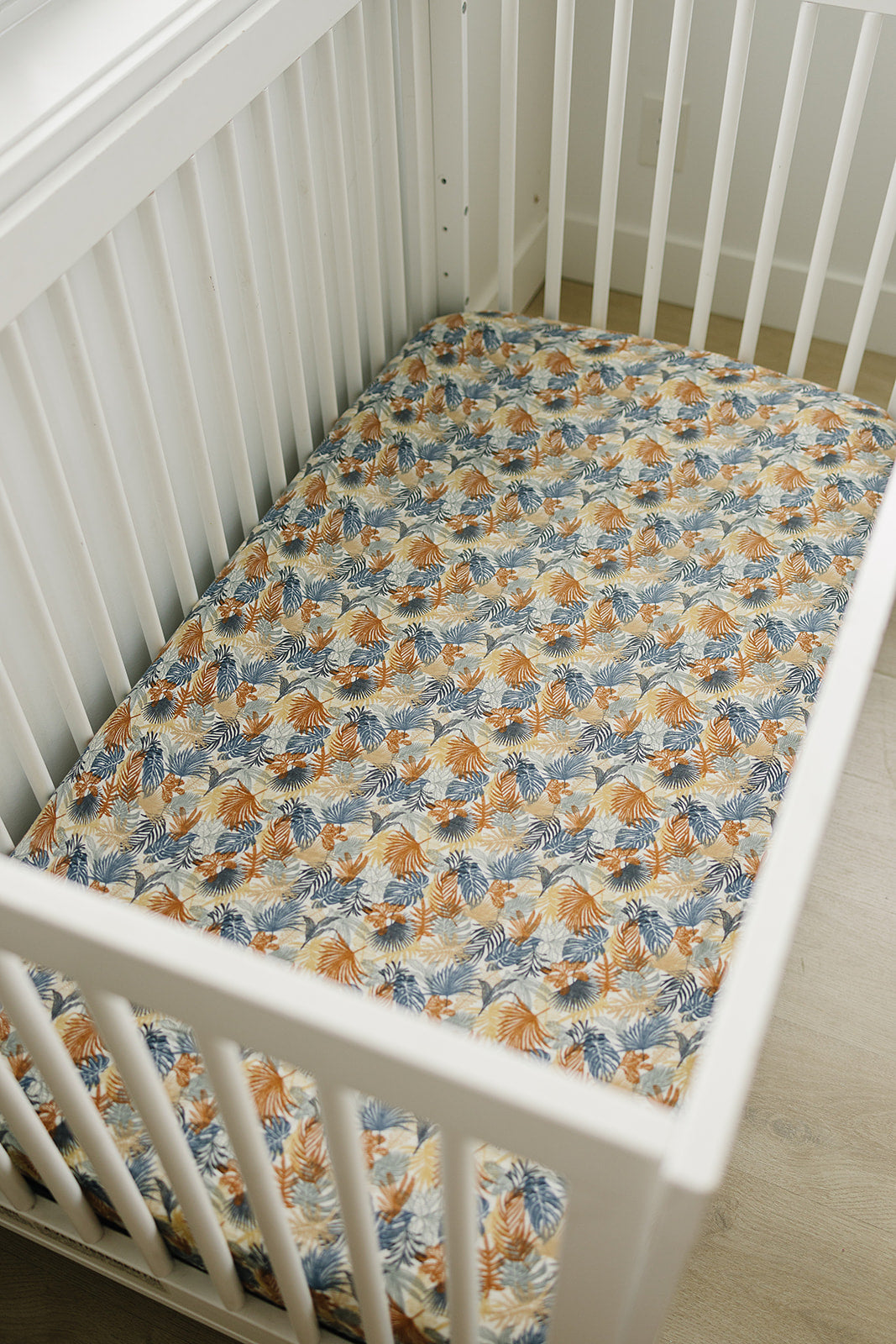 Paradise Palms Muslin Crib Sheet  Mebie Baby   