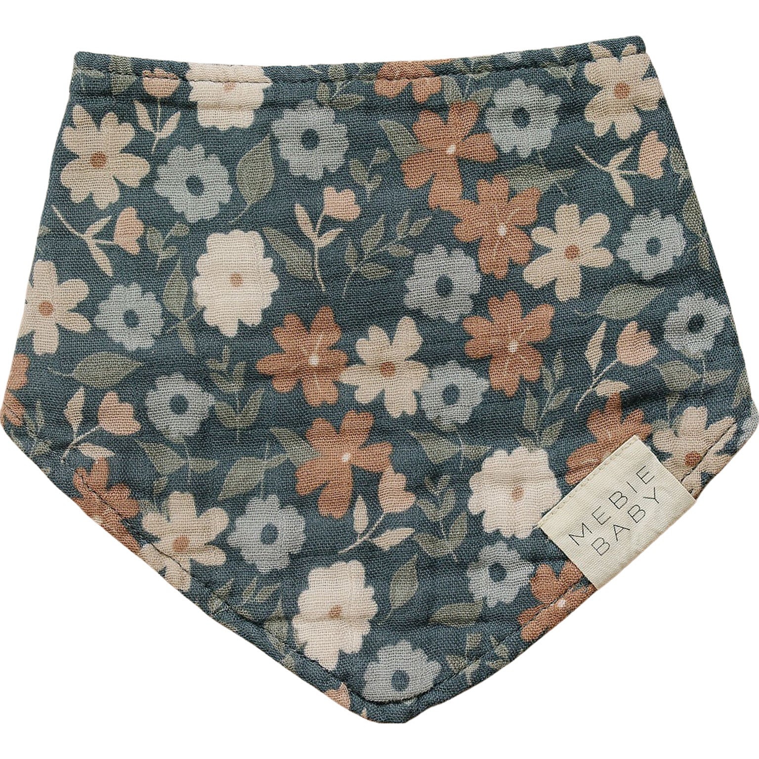 Midnight Floral Muslin Bib  Mebie Baby   