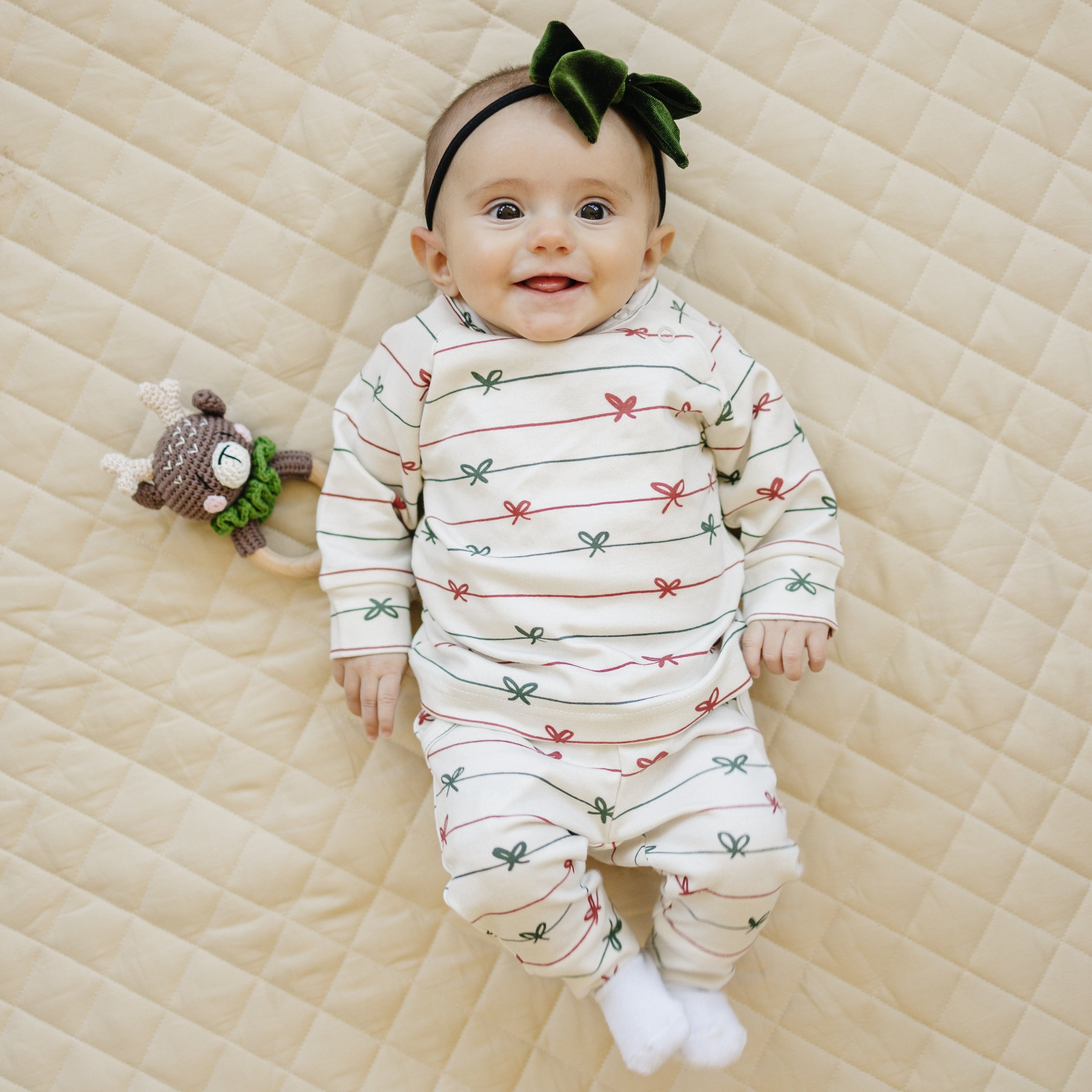 Tied with a Bow Christmas Organic Cotton Lounge Set