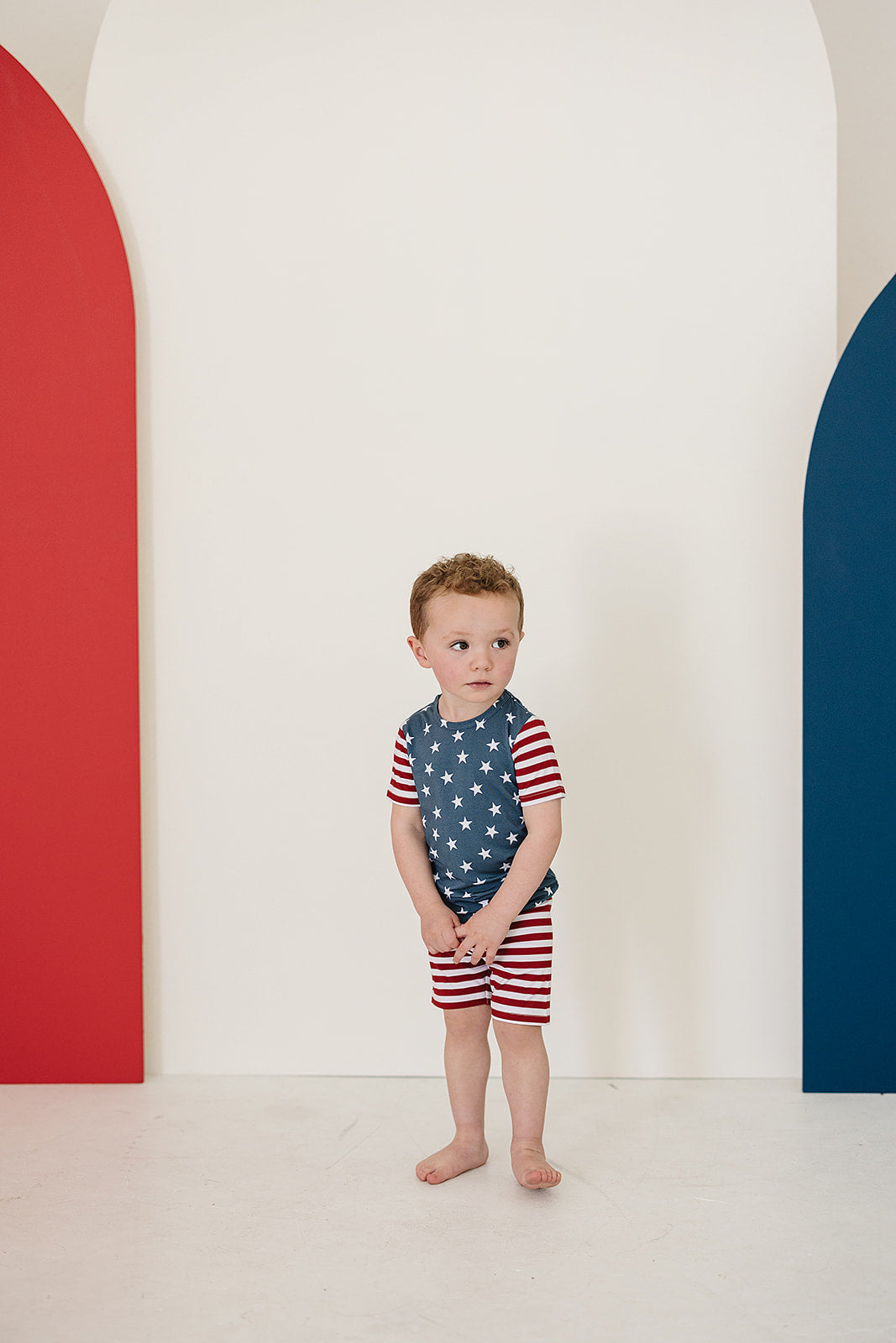 Stars + Stripes Bamboo Cozy Short Set  Mebie Baby   