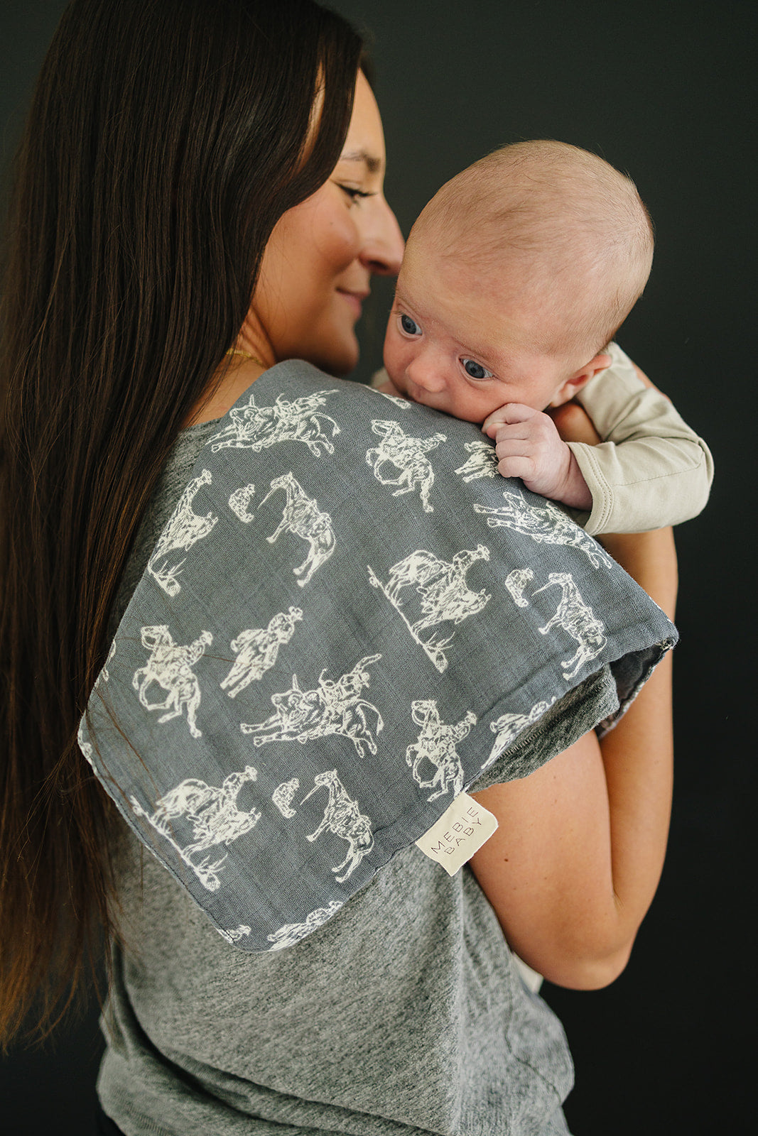 Wild West Muslin Burp Cloth  Mebie Baby   