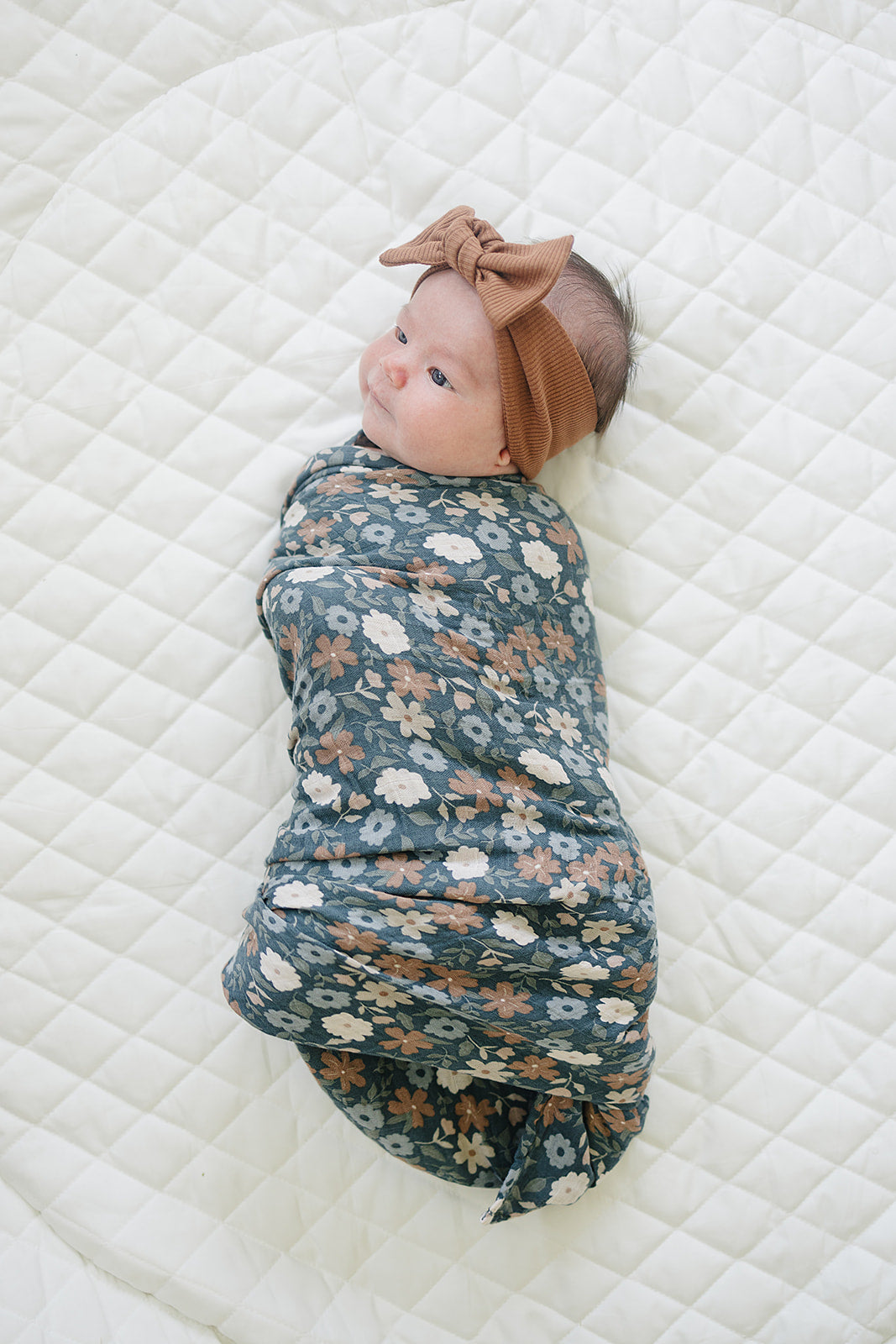 Midnight Floral Muslin Swaddle Blanket  Mebie Baby   