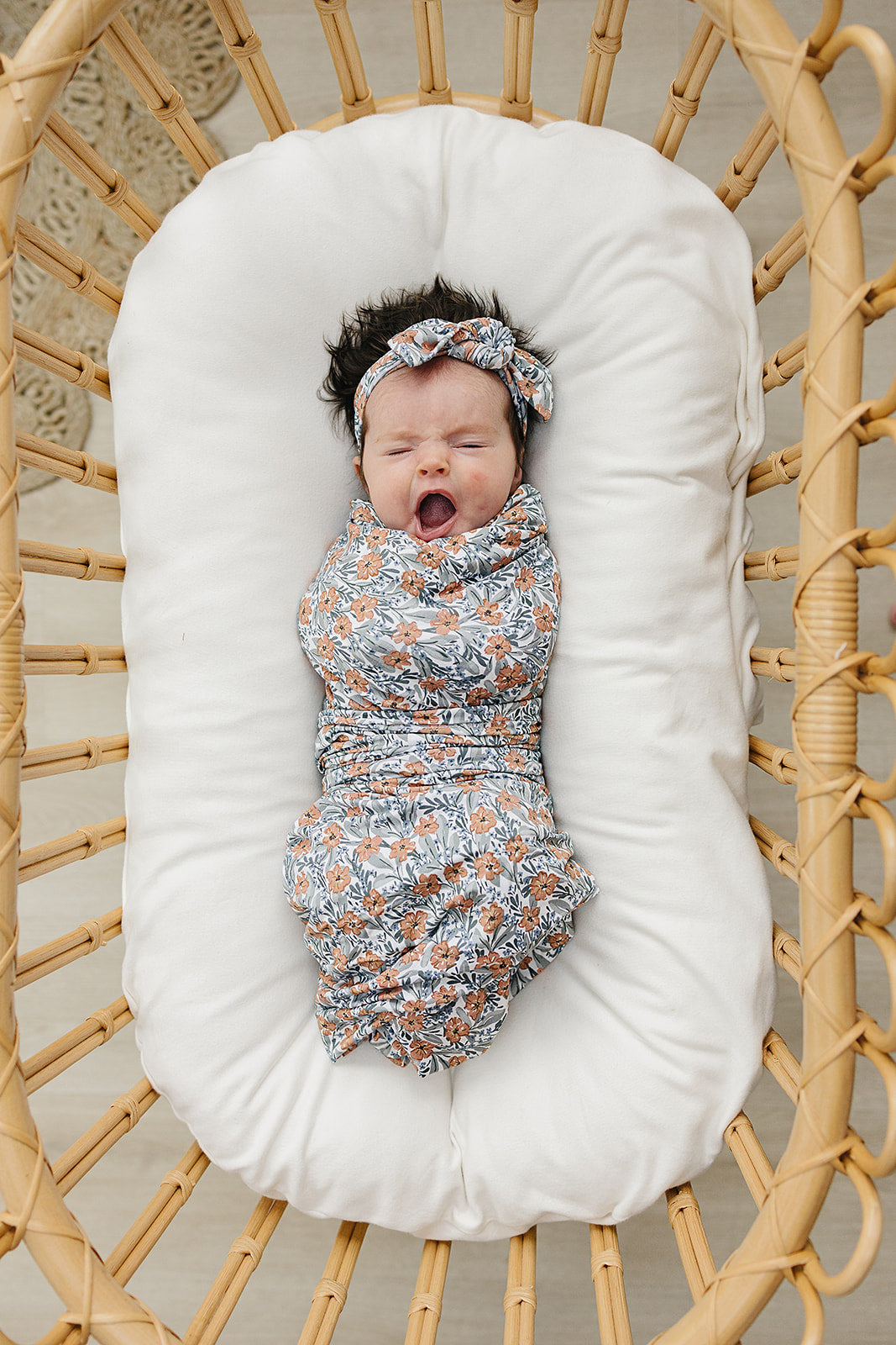 Dainty Meadow Bamboo Stretch Swaddle  Mebie Baby   