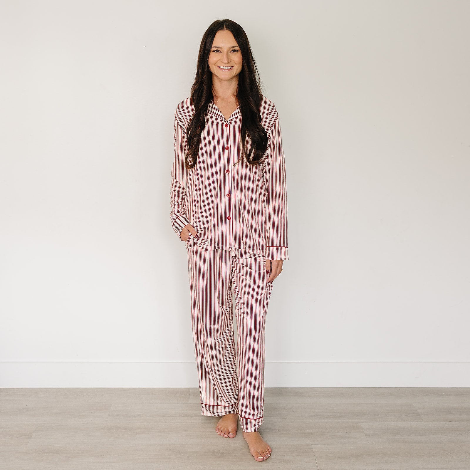 Adult Red Stripes Pajama Set
